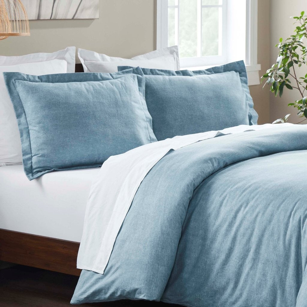 Melange Flannel Cotton Fuzzy Warm Two-Toned Duvet Cover Set - Duvet Cover Set by Superior Brand
