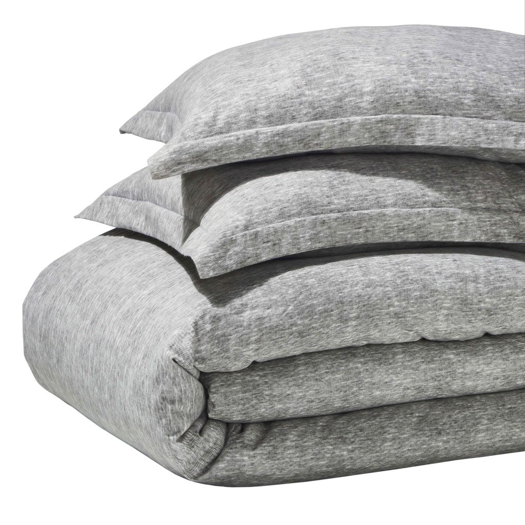 Melange Flannel Cotton Fuzzy Warm Two-Toned Duvet Cover Set - Duvet Cover Set by Superior Brand