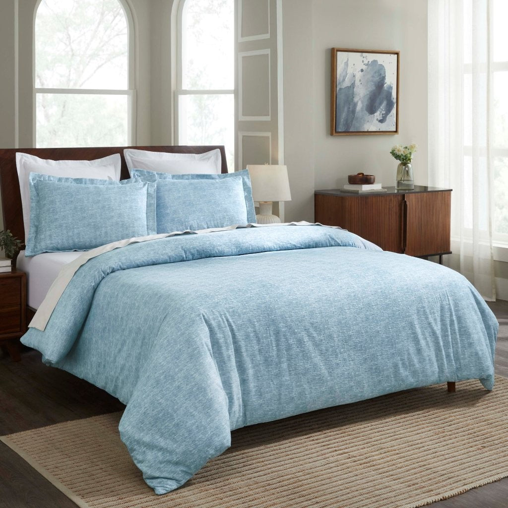 Melange Flannel Cotton Fuzzy Warm Two-Toned Duvet Cover Set - Duvet Cover Set by Superior Brand