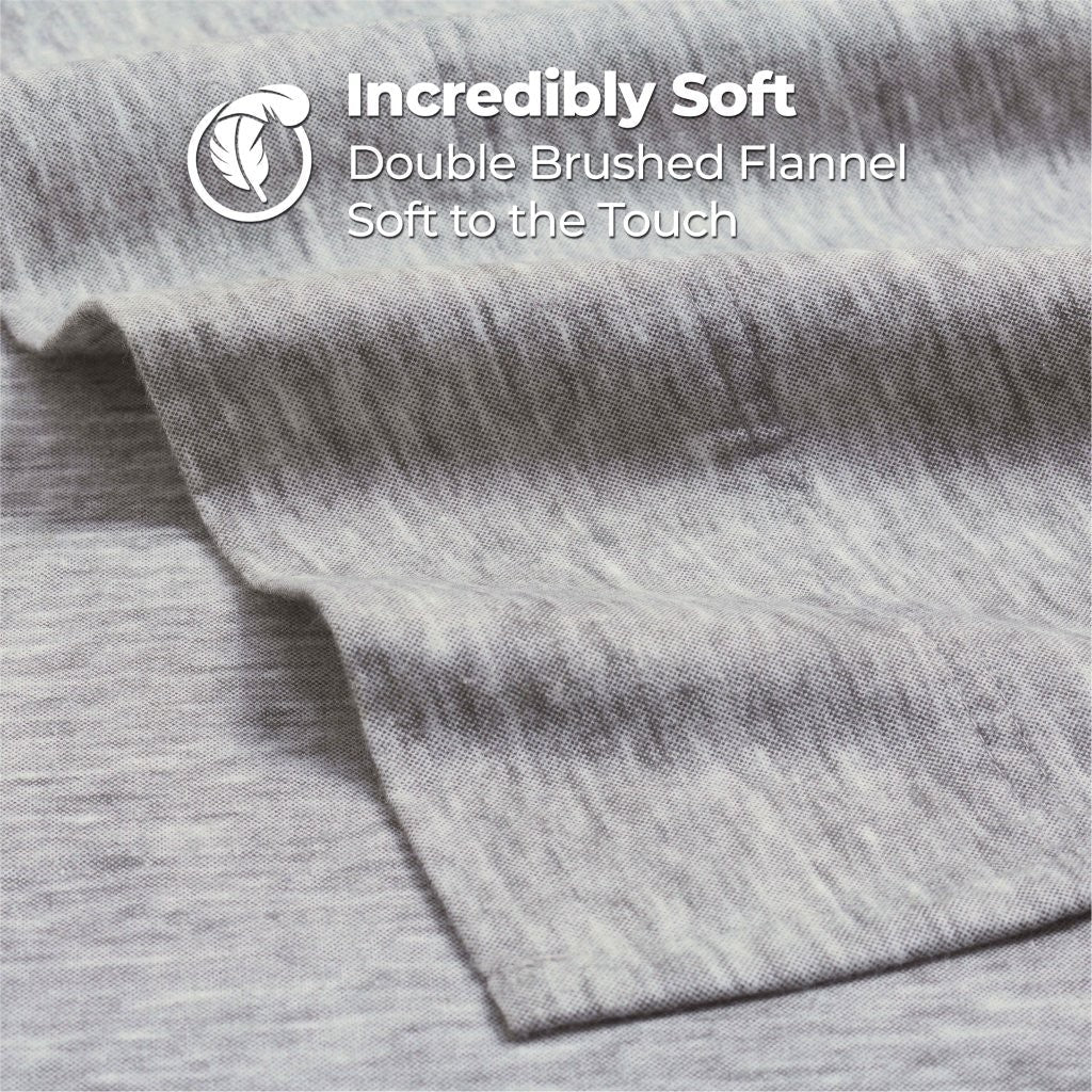 100% Cotton Flannel Sheet Set Warm Two-Toned Melange Deep Pocket - Sheet Set by Superior Brand