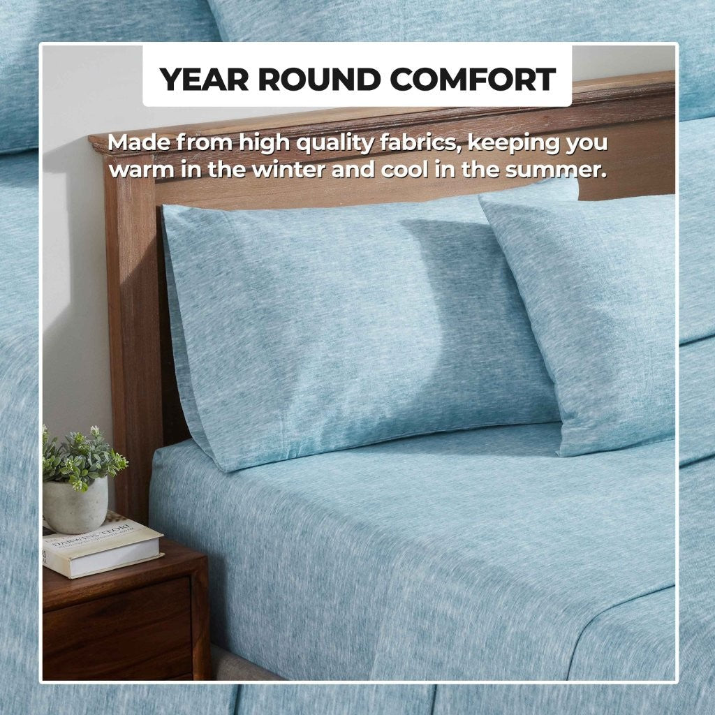 100% Cotton Flannel Sheet Set Warm Two-Toned Melange Deep Pocket - Sheet Set by Superior Brand