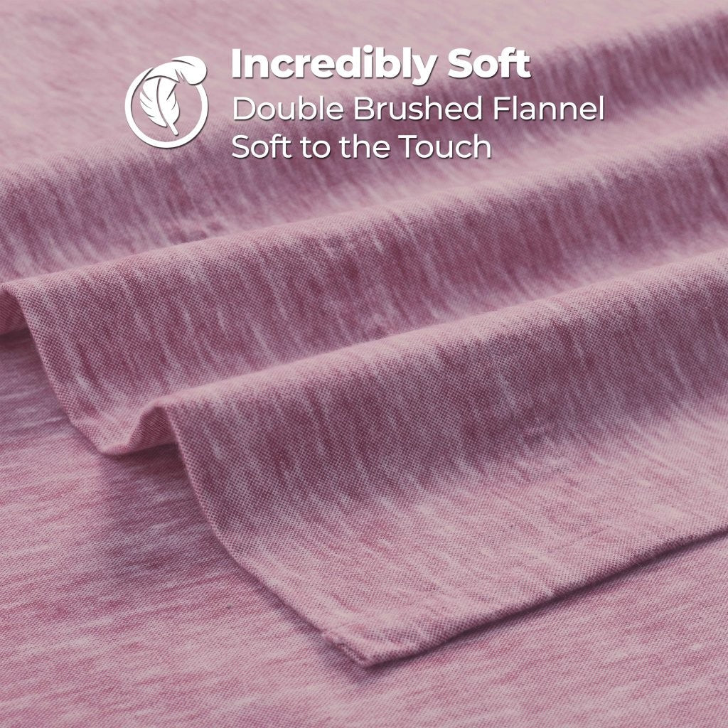 100% Cotton Flannel Sheet Set Warm Two-Toned Melange Deep Pocket - Sheet Set by Superior Brand