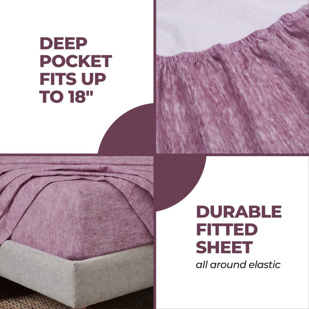 100% Cotton Flannel Sheet Set Warm Two-Toned Melange Deep Pocket - Sheet Set by Superior Brand