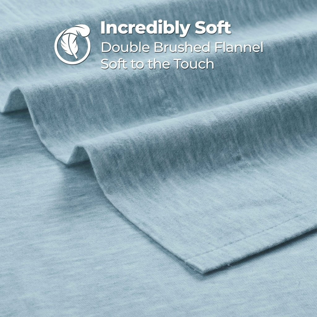 100% Cotton Flannel Sheet Set Warm Two-Toned Melange Deep Pocket - Sheet Set by Superior Brand