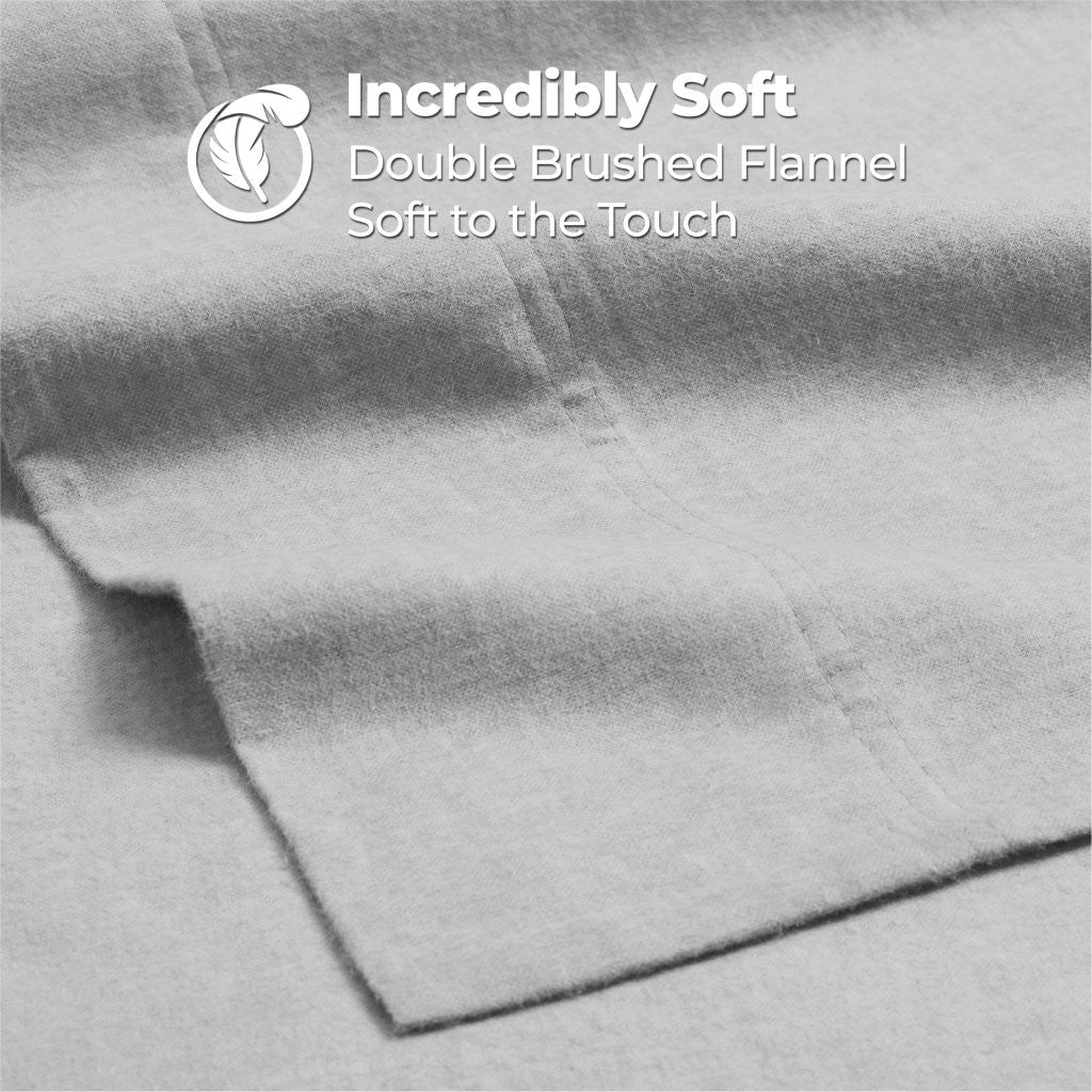 100% Cotton Flannel Sheet Set Warm Two-Toned Melange Deep Pocket - Sheet Set by Superior Brand