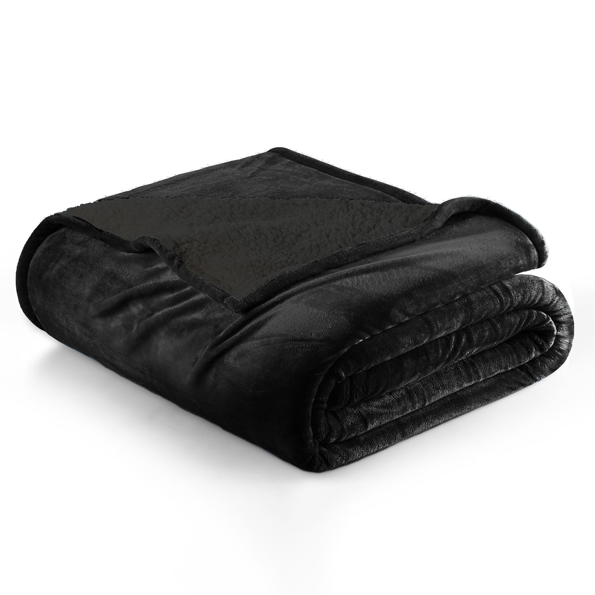 Velvet Plush Sherpa Bed Blanket - Sherpa Fleece Collection - Best Buy Furniture