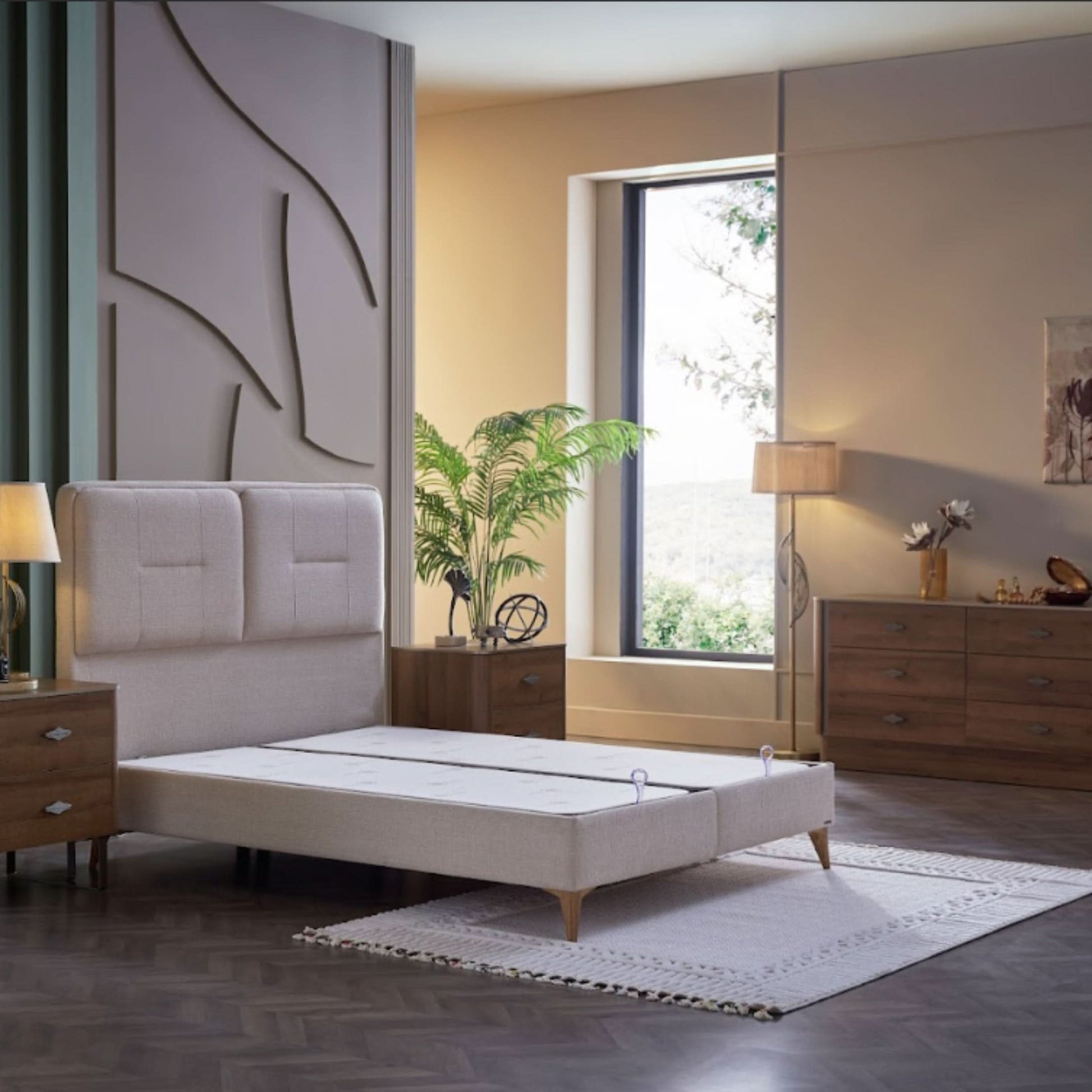 Mirante king-size storage bed perfect for modern home interiors