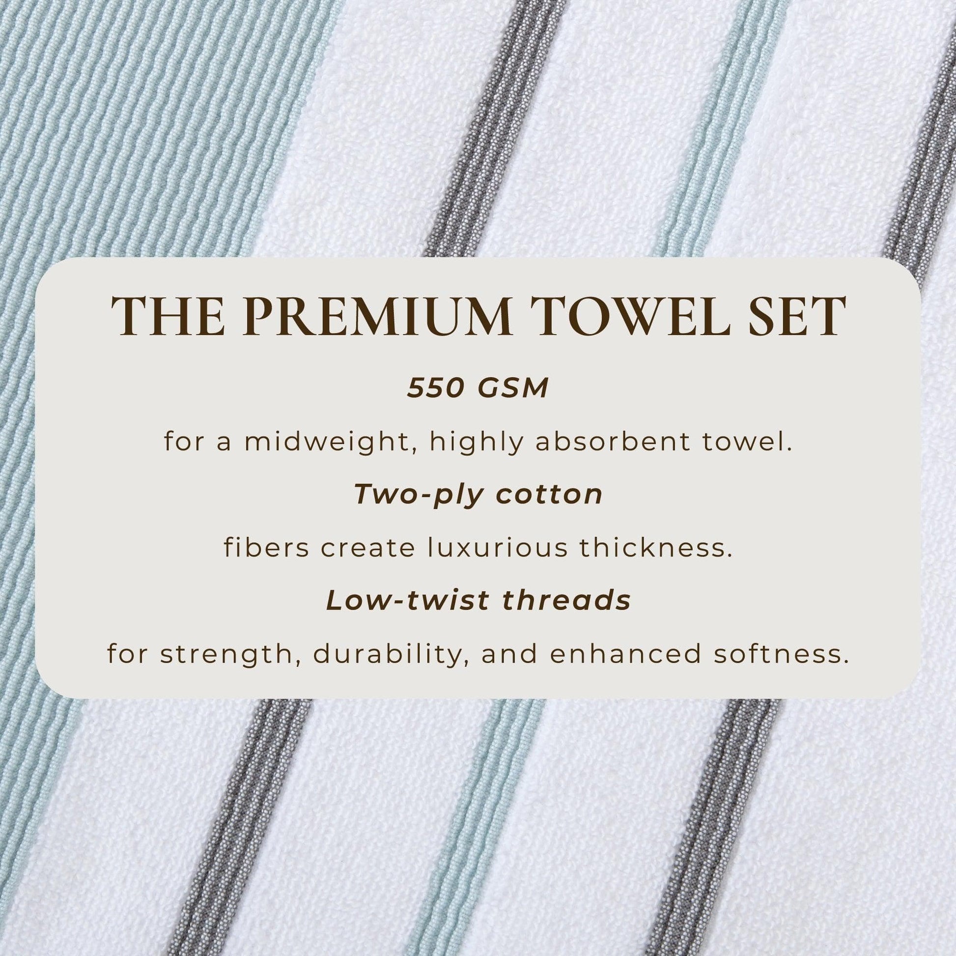 Decorative Cotton Stripe Bath Towel Set - Noelle Collection - Best Buy Furniture