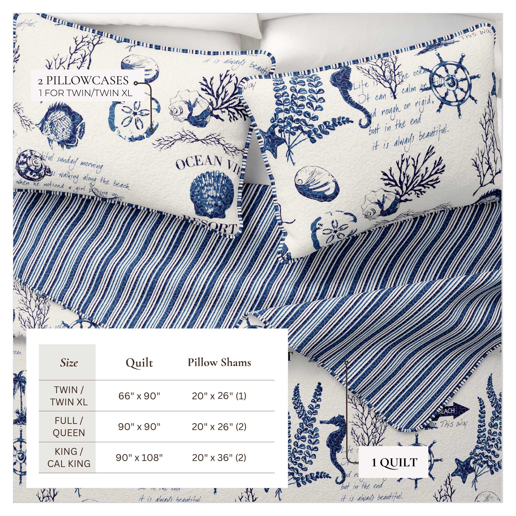 3-Piece Coastal Quilt - Catalina Collection - Best Buy Furniture
