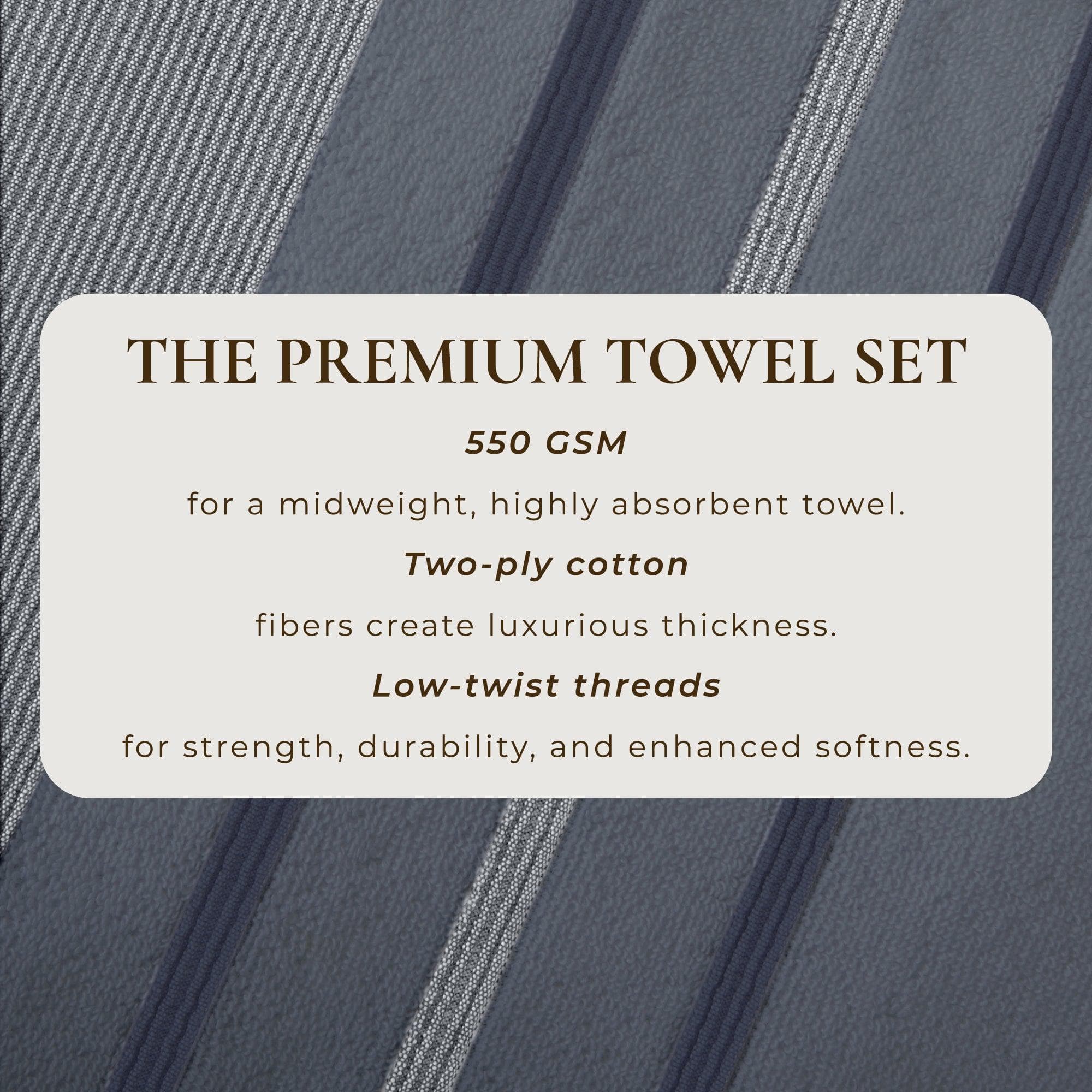 Decorative Cotton Stripe Bath Towel Set - Noelle Collection - Best Buy Furniture