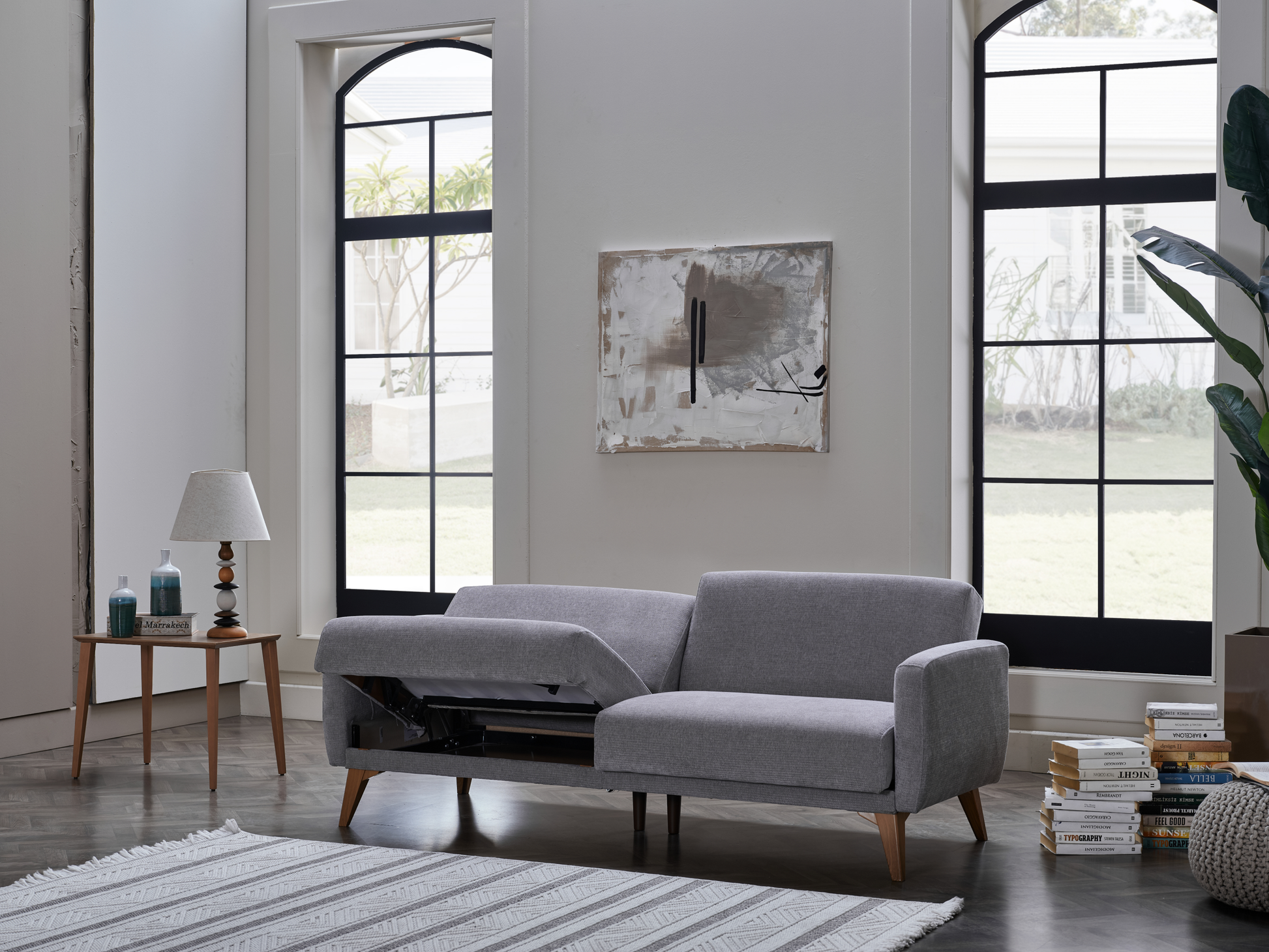 Convertible Sofa Flexy 3 Seat Sleeper in Gray