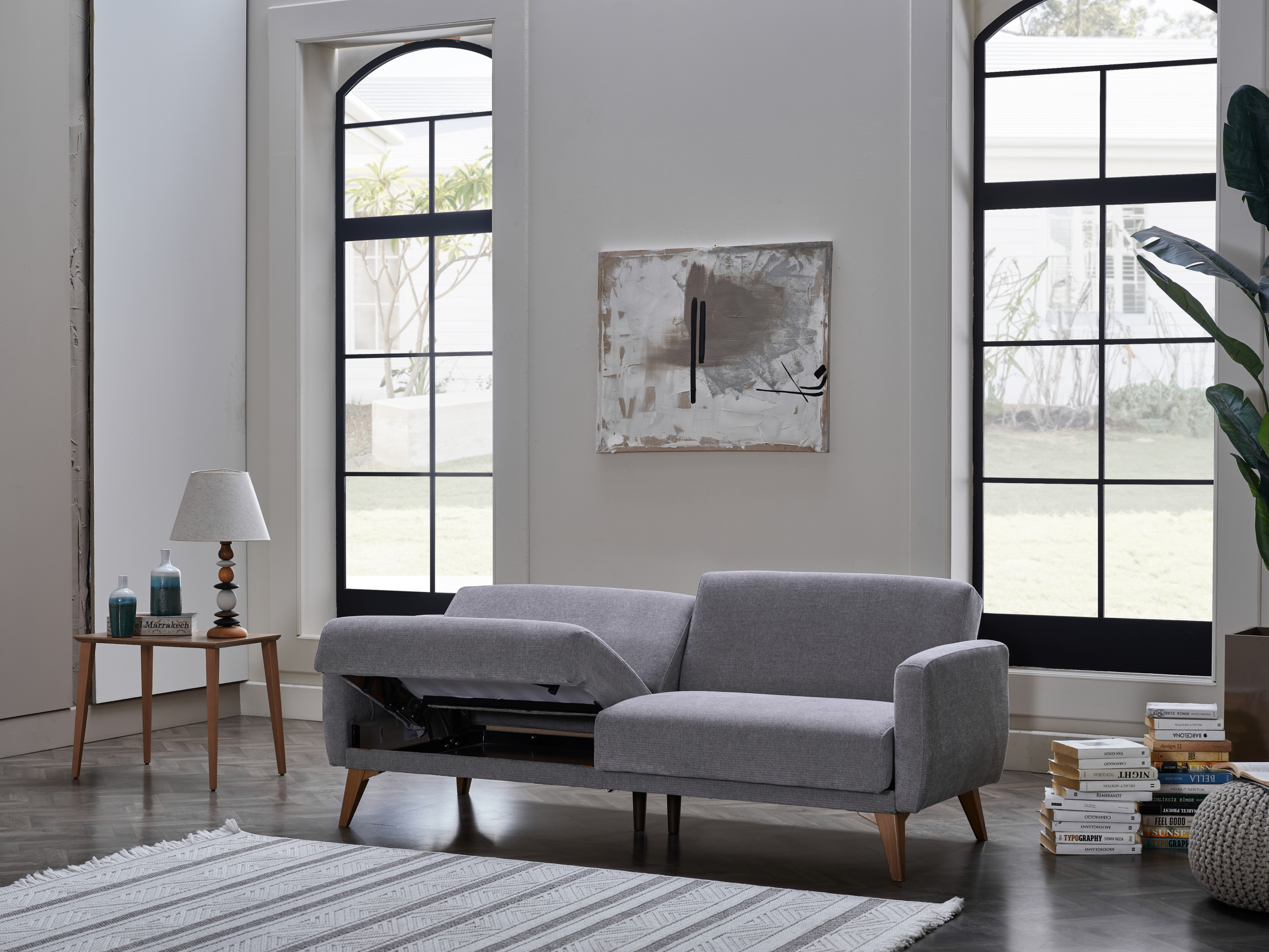 Convertible Sofa Flexy 3 Seat Sleeper in Gray
