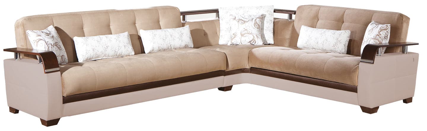 Modern Natural sectional sofa with high-density foam for superior comfort