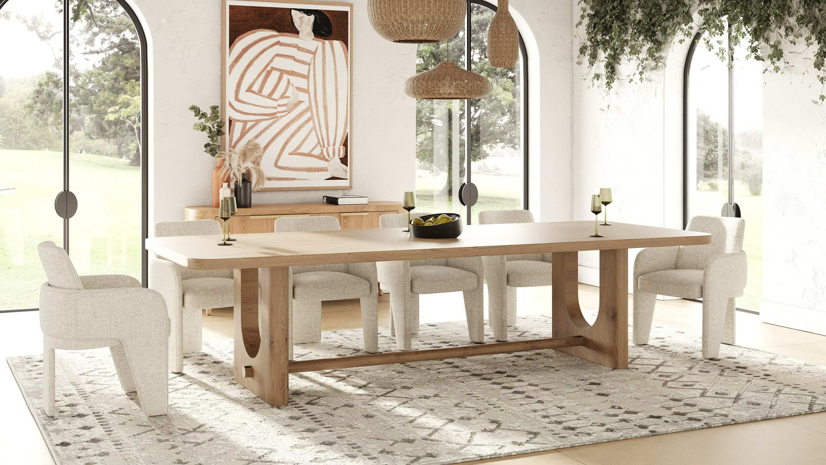Modrest Walz - Modern Natural Oak Rectangular Dining Table