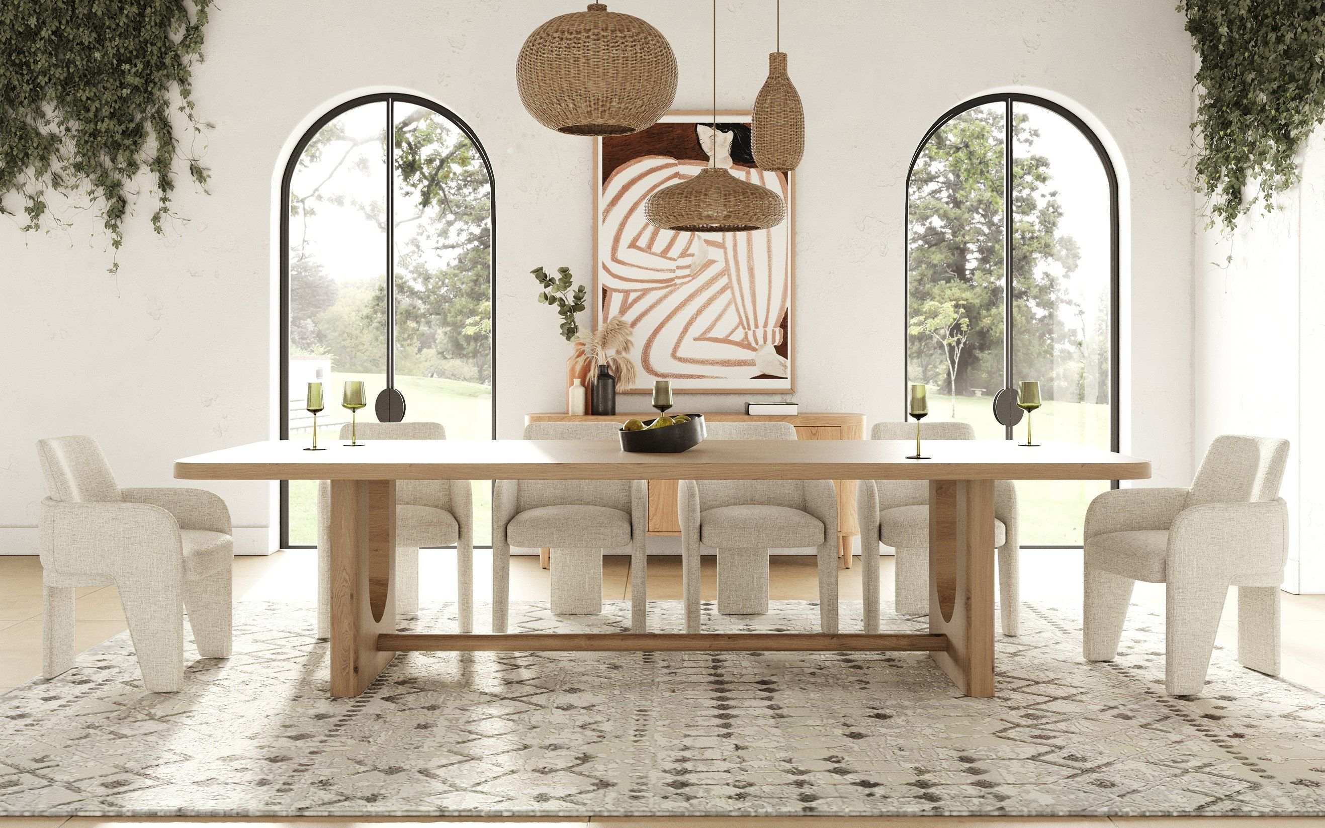 Modrest Walz - Modern Natural Oak Rectangular Dining Table