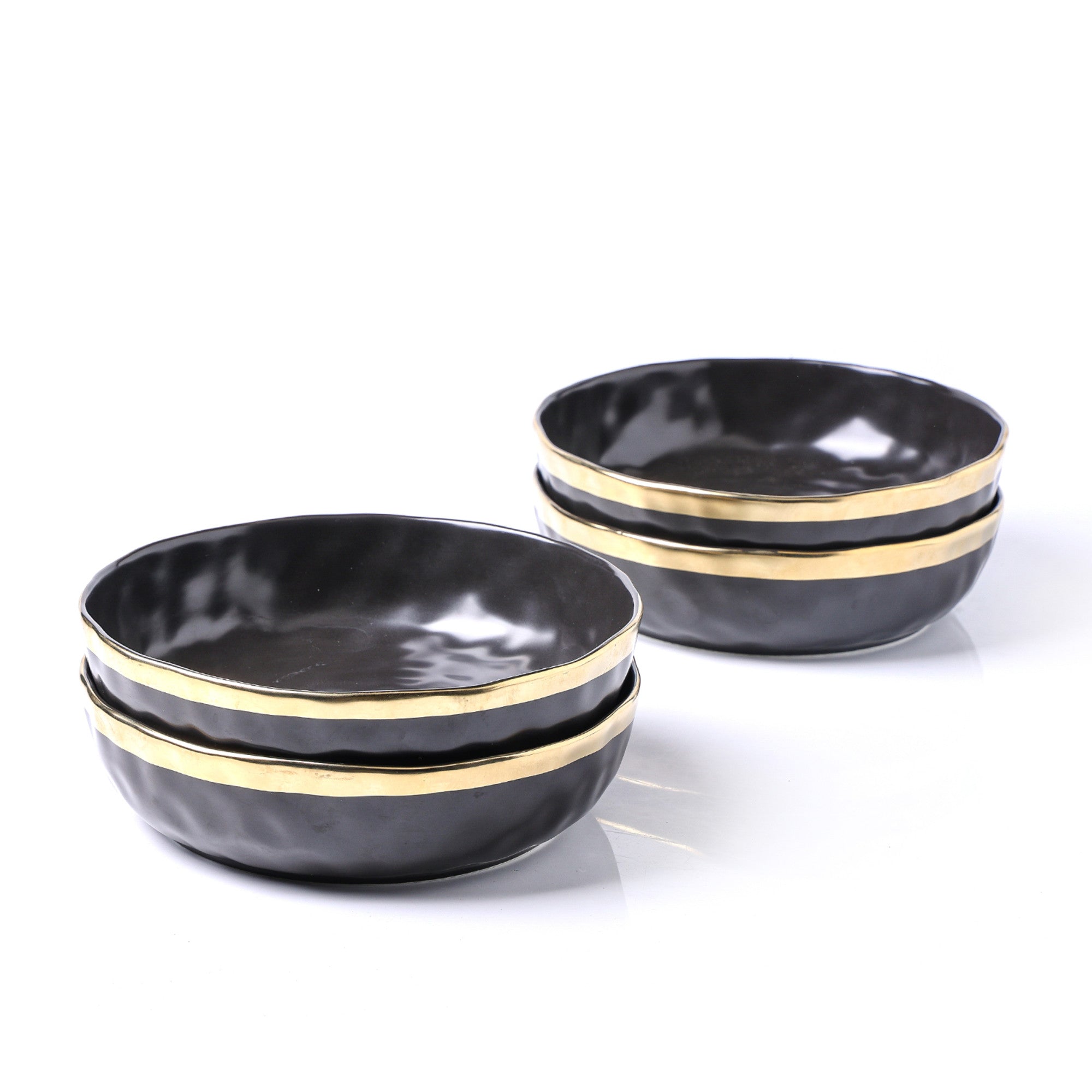 Florian Porcelain  Pasta Bowl - Black