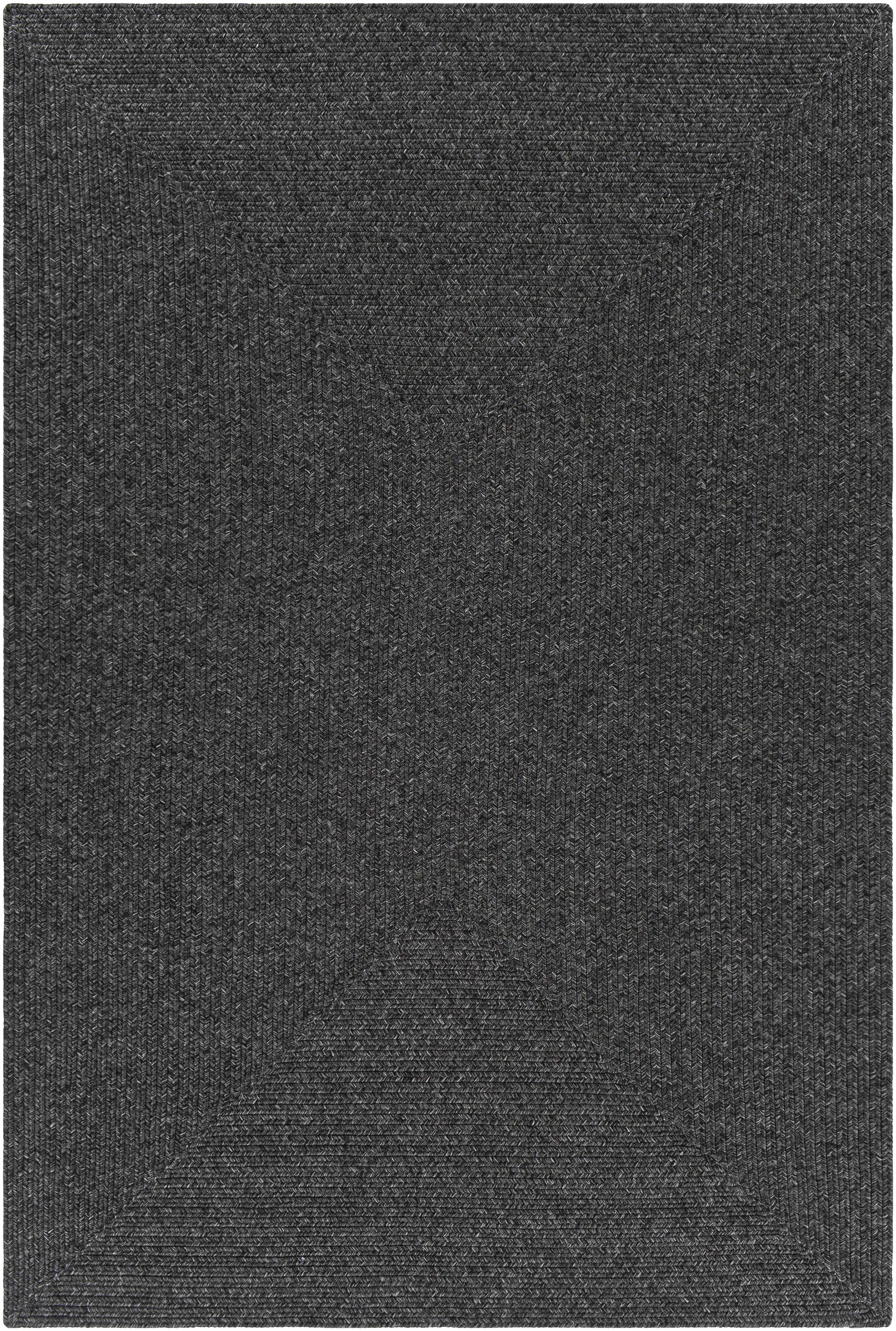 Black Braided Faux Jute Rug