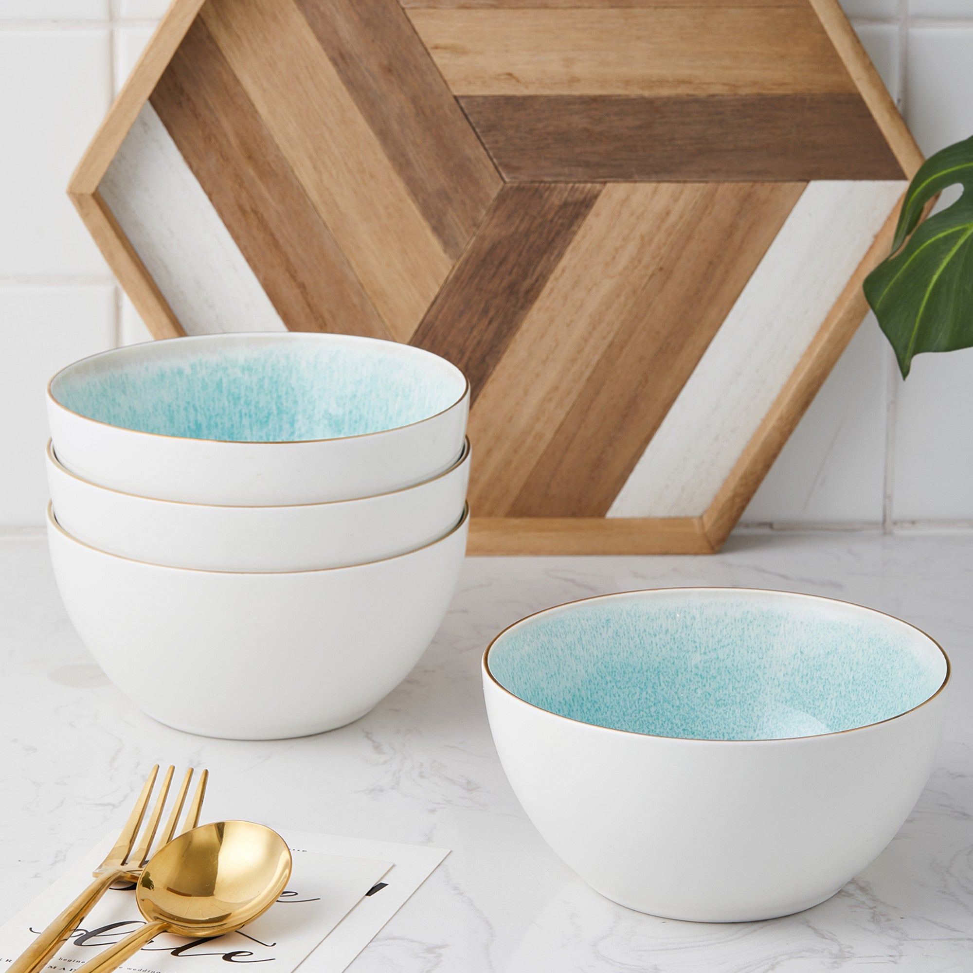 Josephine Porcelain Bowl - Mint