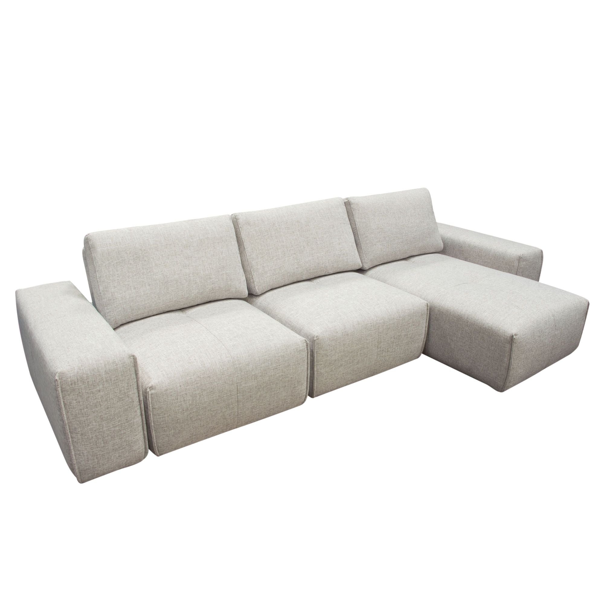 Jazz Reversible Sectional – Barley Fabric with Adjustable Backrests