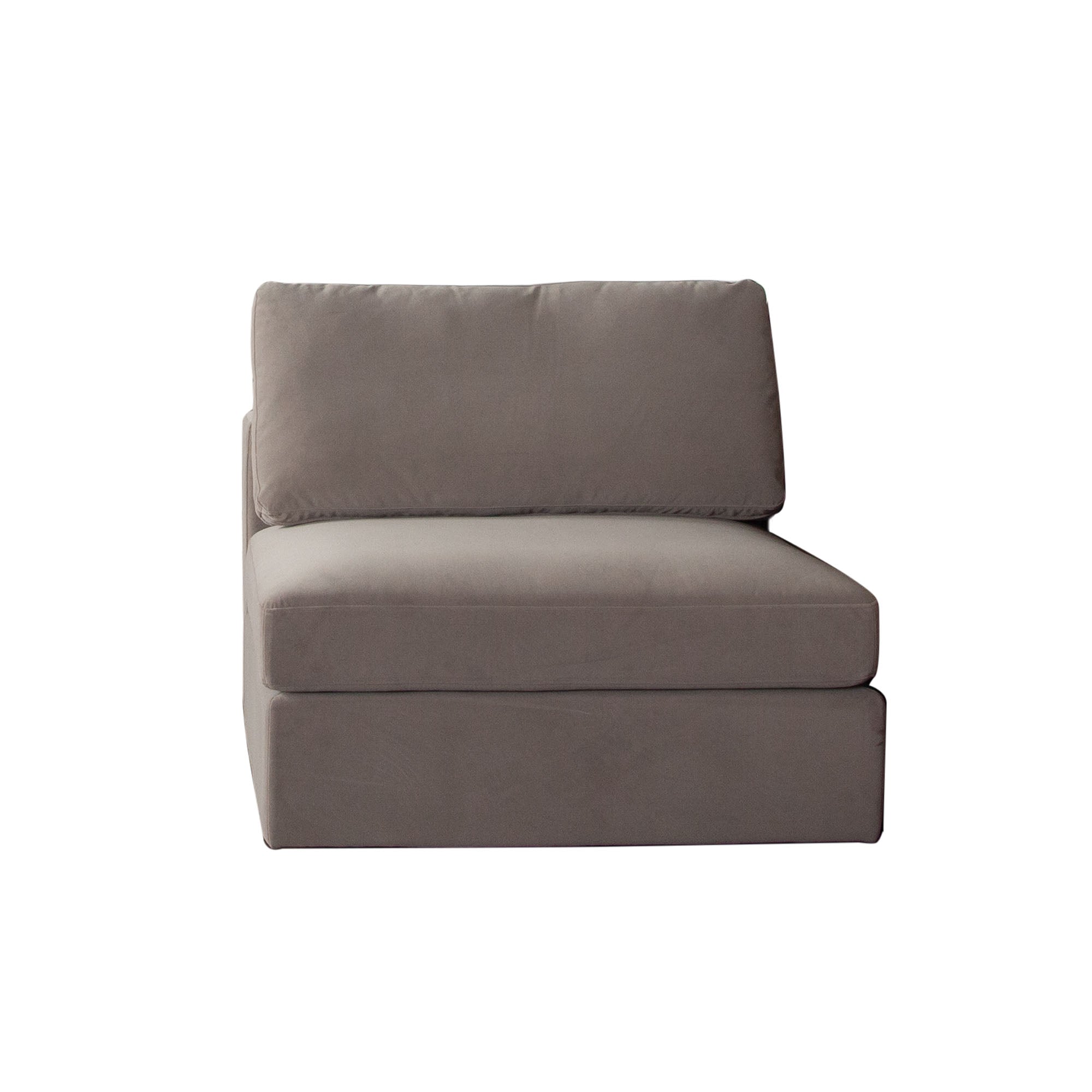 Muse Armless Chair in Winter Mink Performance Velvet by Diamond Sofa