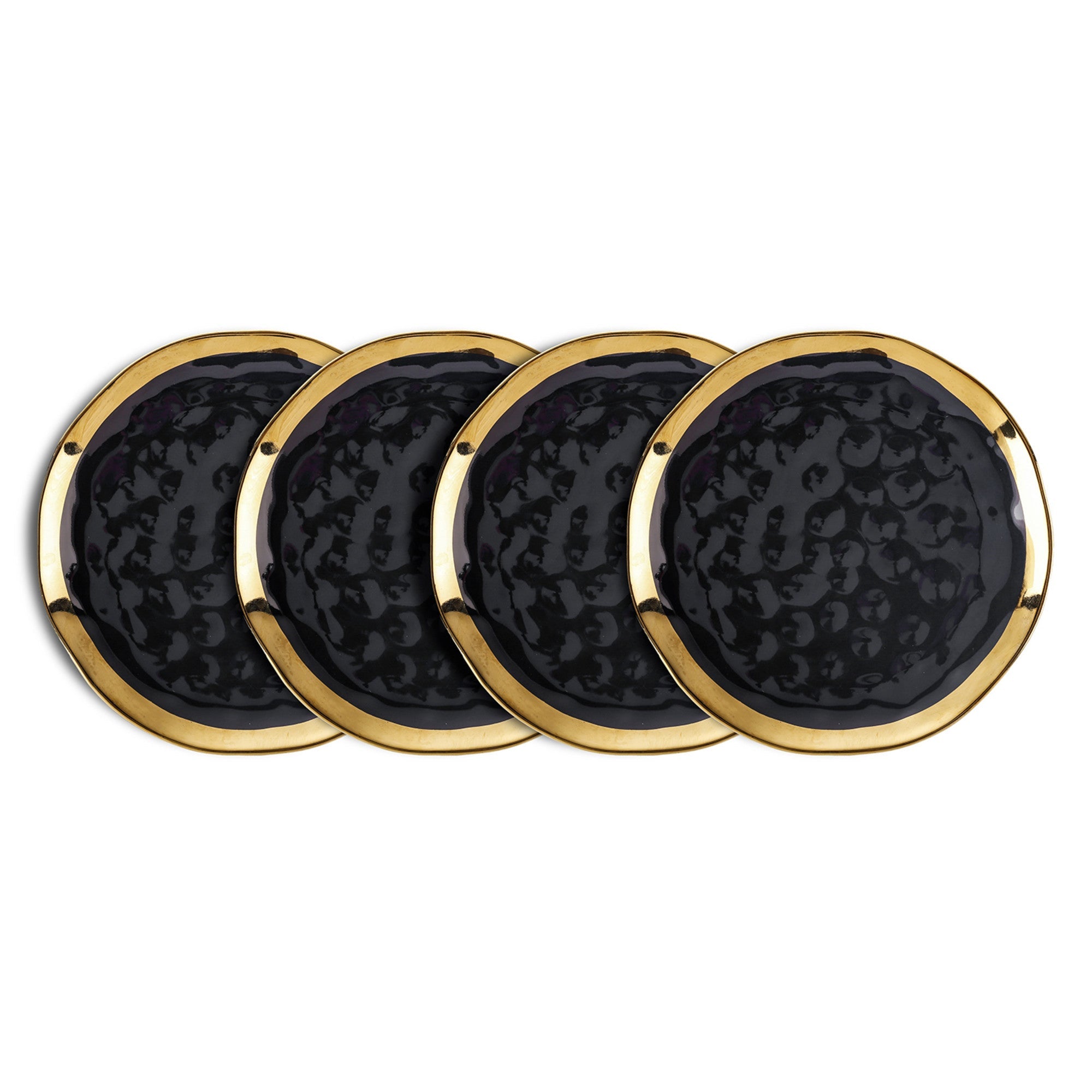 Florian Porcelain Salad Plate - Black