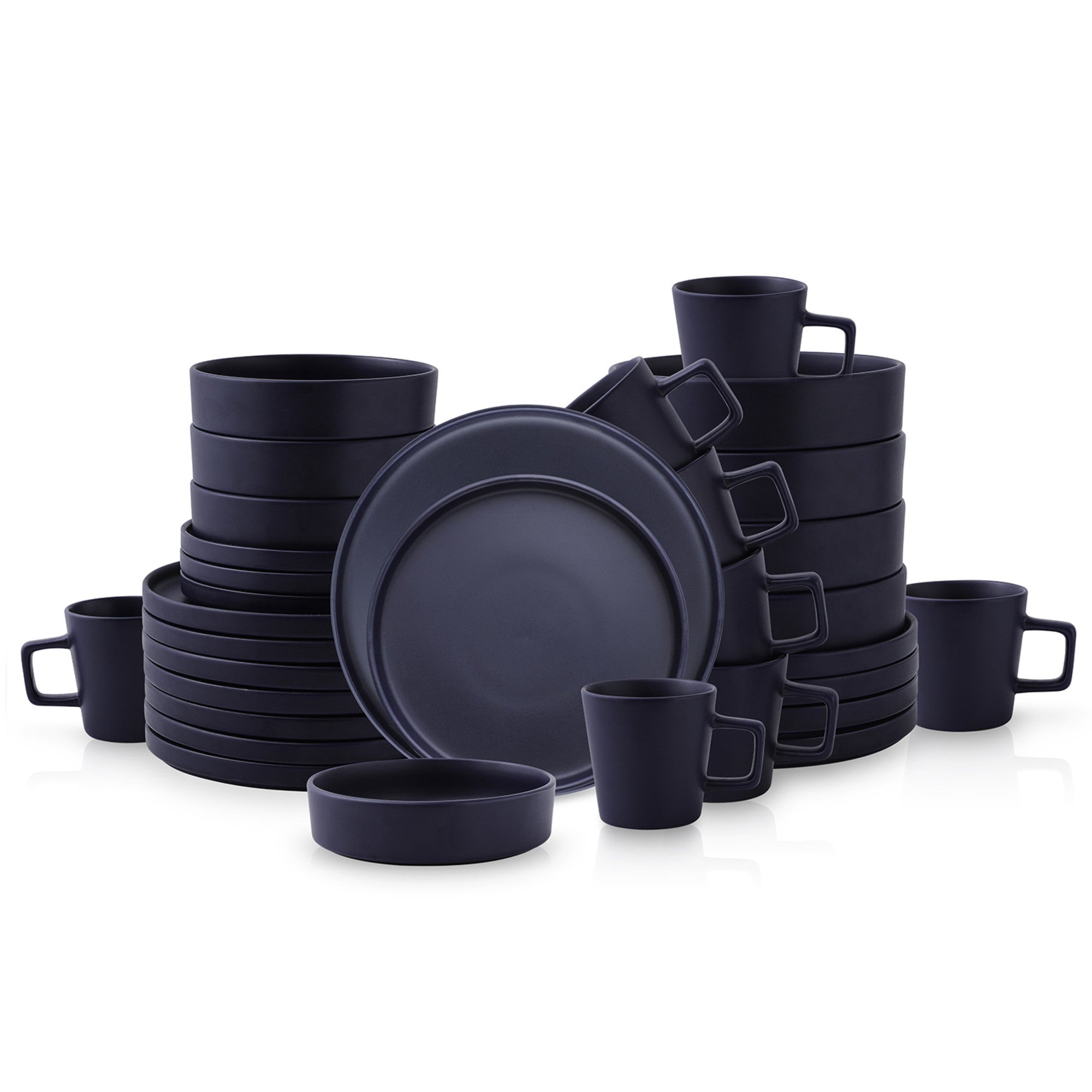 Cleo Stoneware Dinnerware Set - Dark Blue