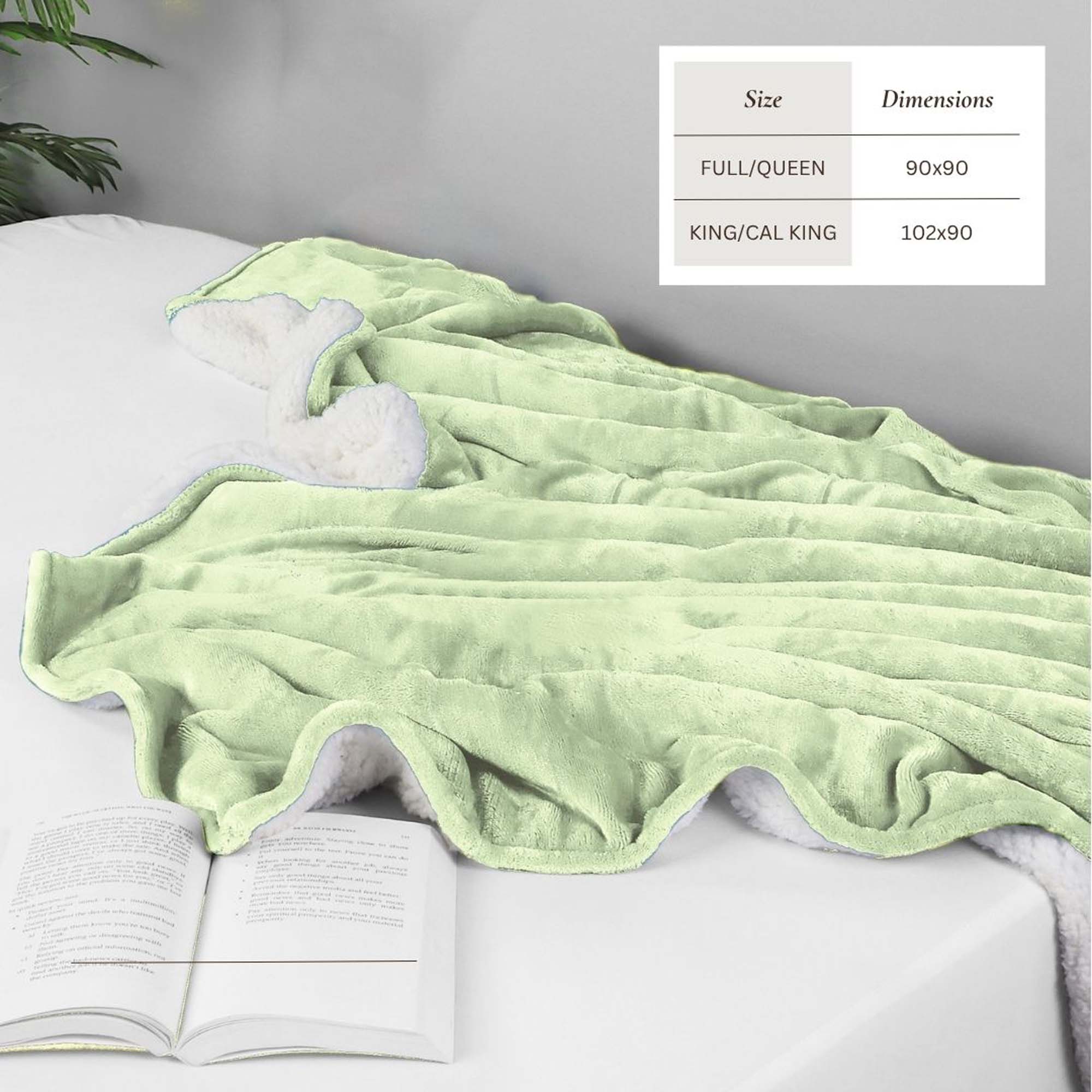 Velvet Plush Sherpa Bed Blanket - Sherpa Fleece Collection - Best Buy Furniture