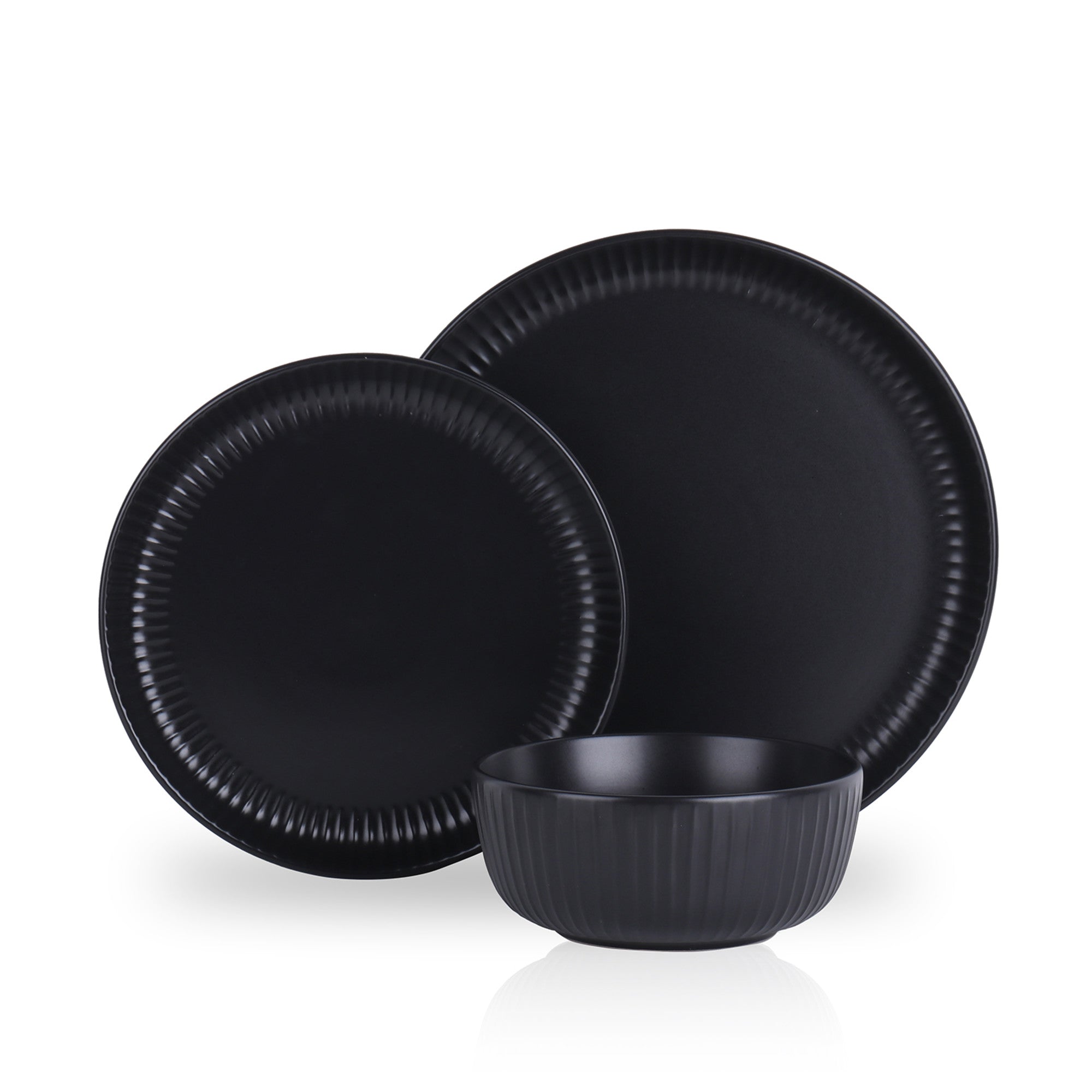 Logan Stoneware Dinnerware Set - Black