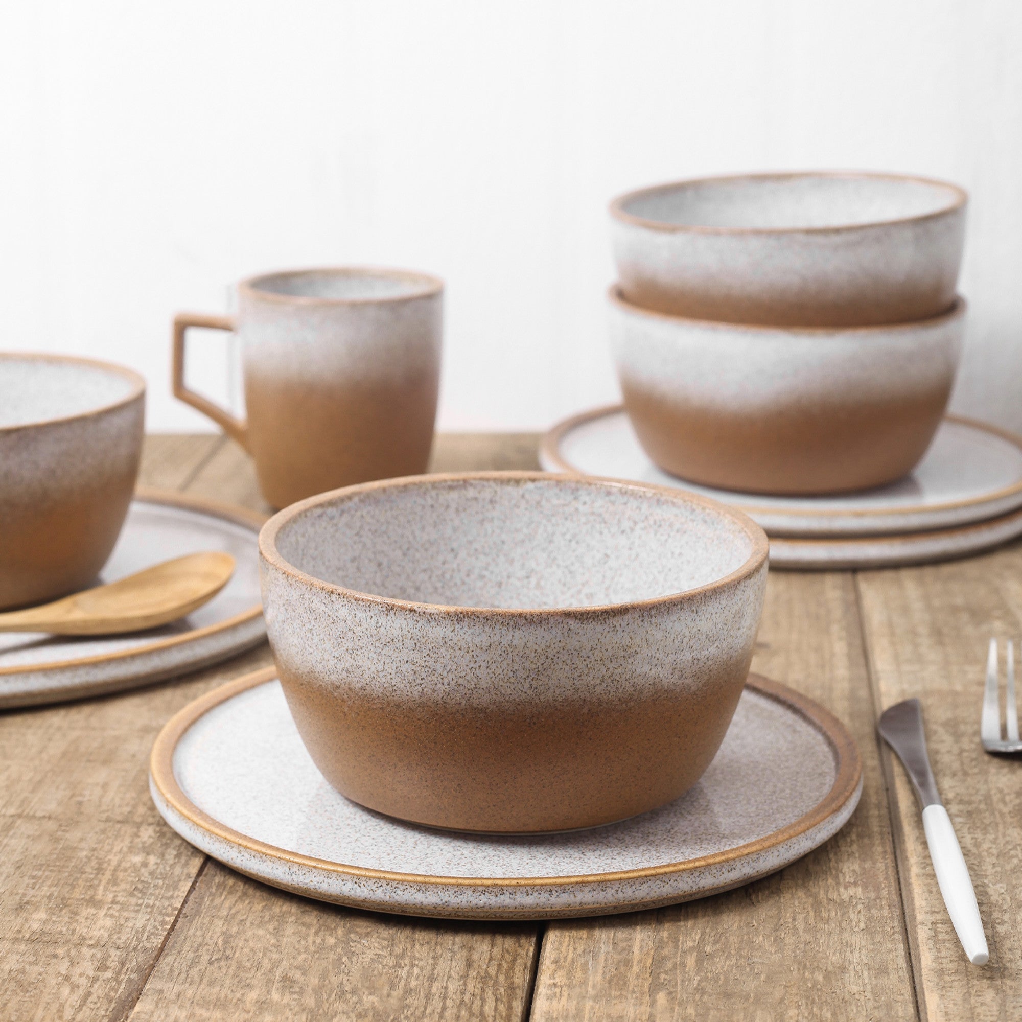 Vince Stoneware Dinnerware Set - Brown