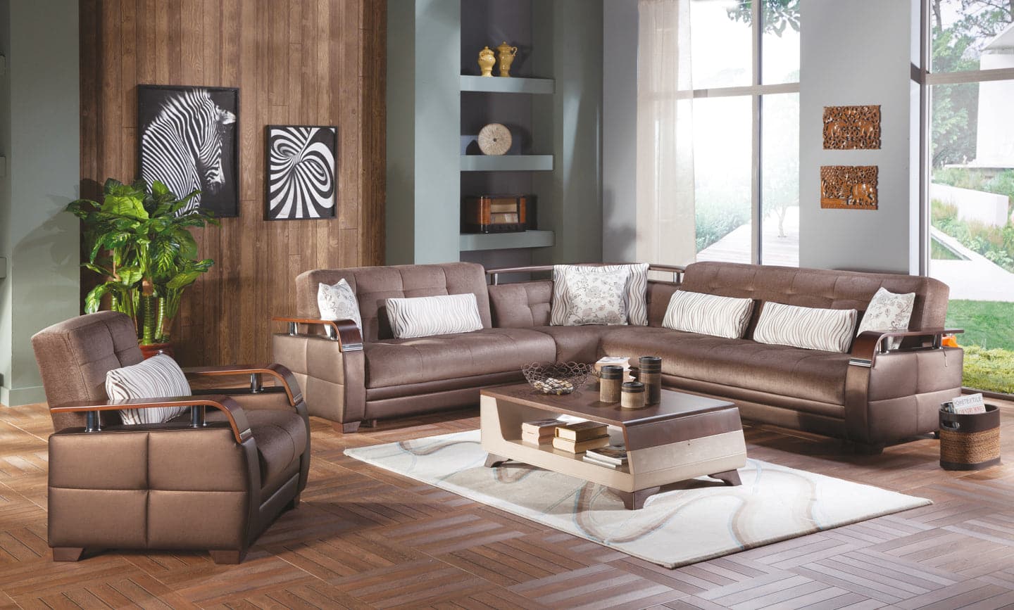 Natural large sectional sofa ideal for modern living rooms
