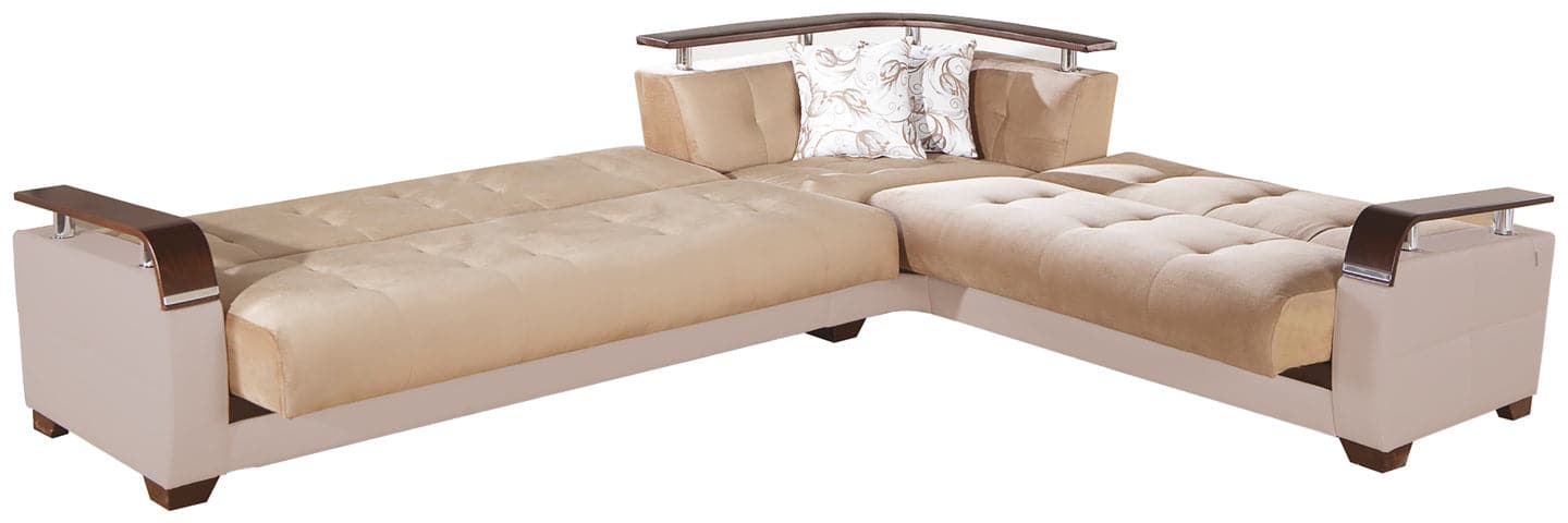 Natural sectional built with a solid wood frame for long-lasting durability