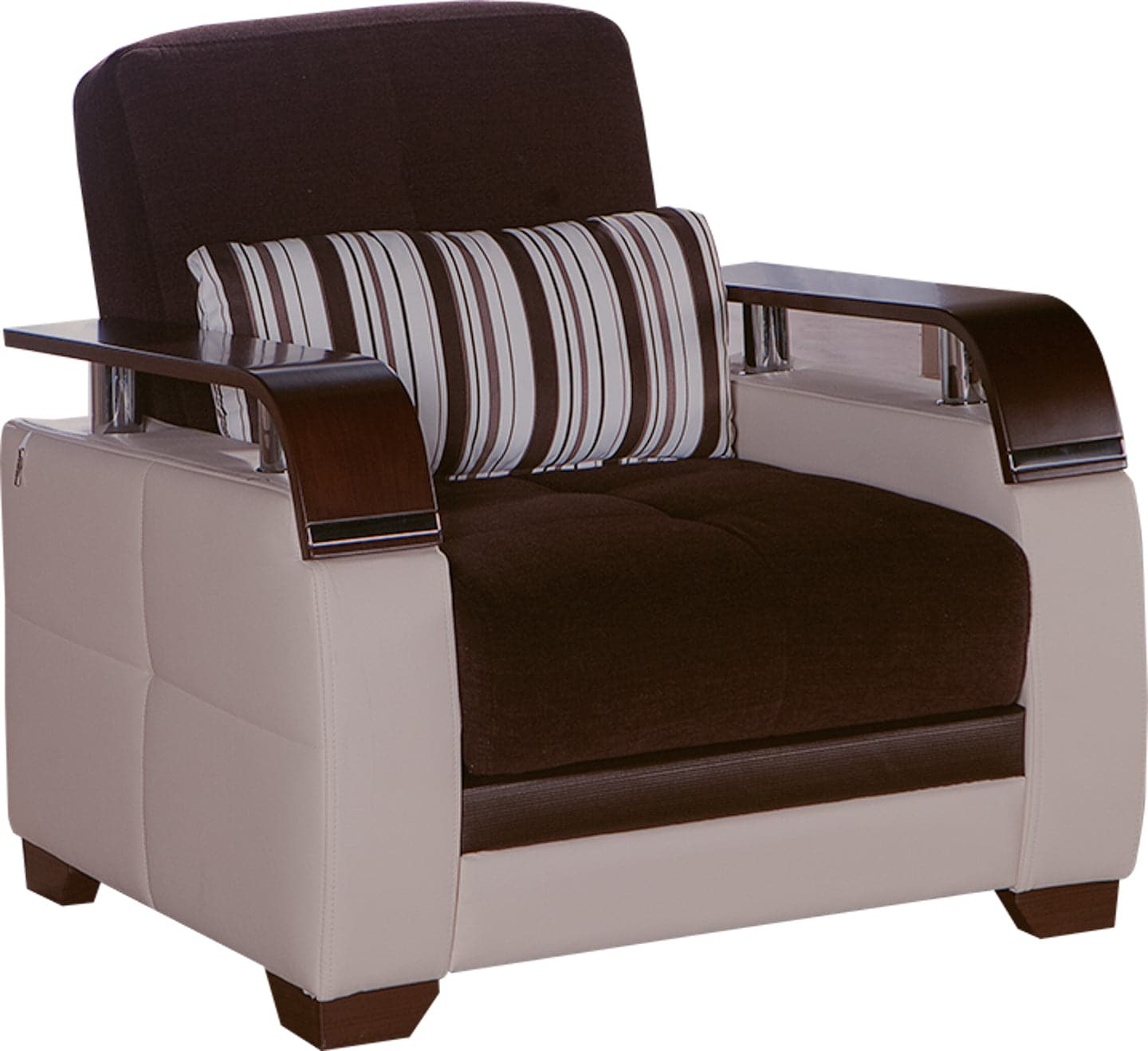 Natural two-tone sectional upholstered in high-quality polyester fabric