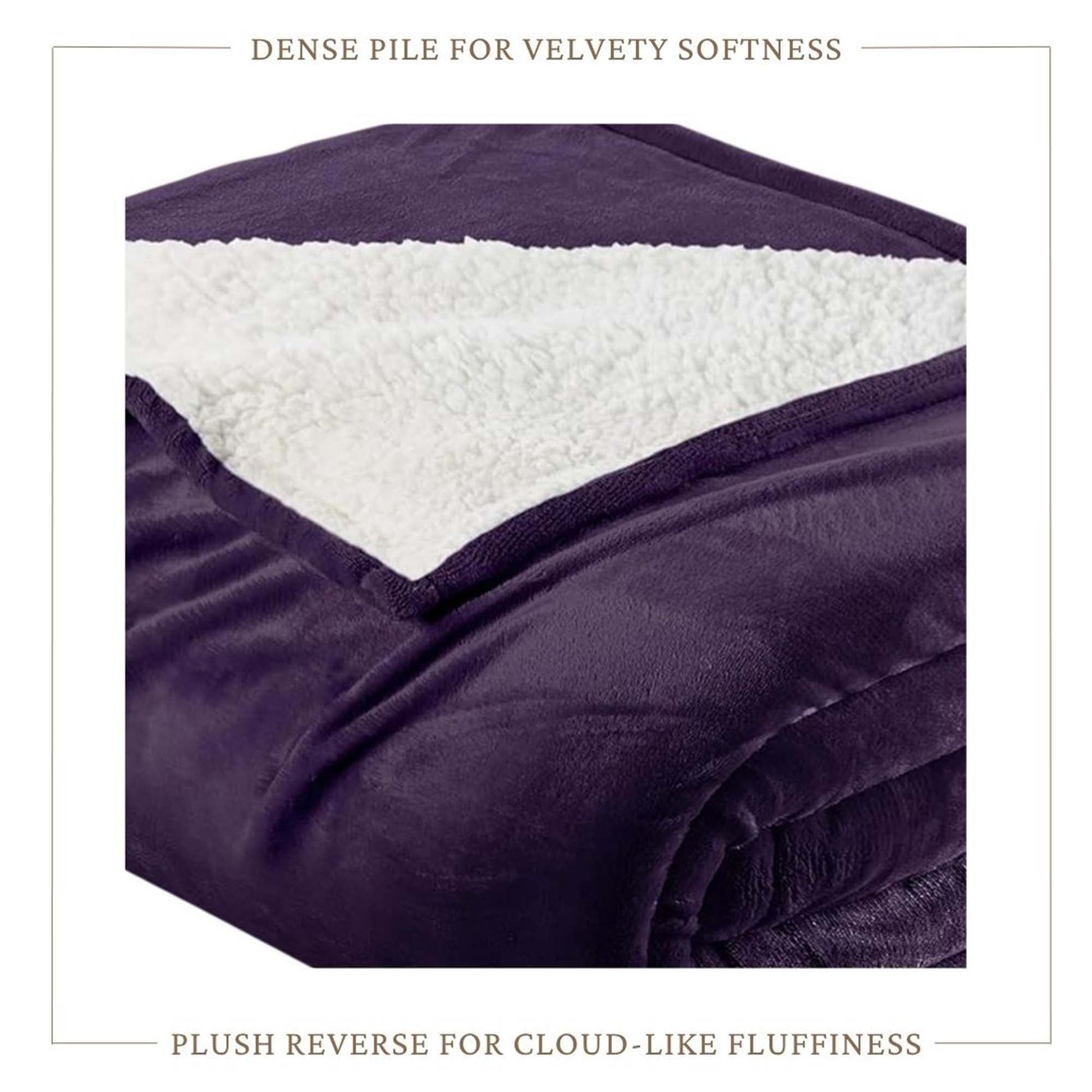 Velvet Plush Sherpa Bed Blanket - Sherpa Fleece Collection - Best Buy Furniture