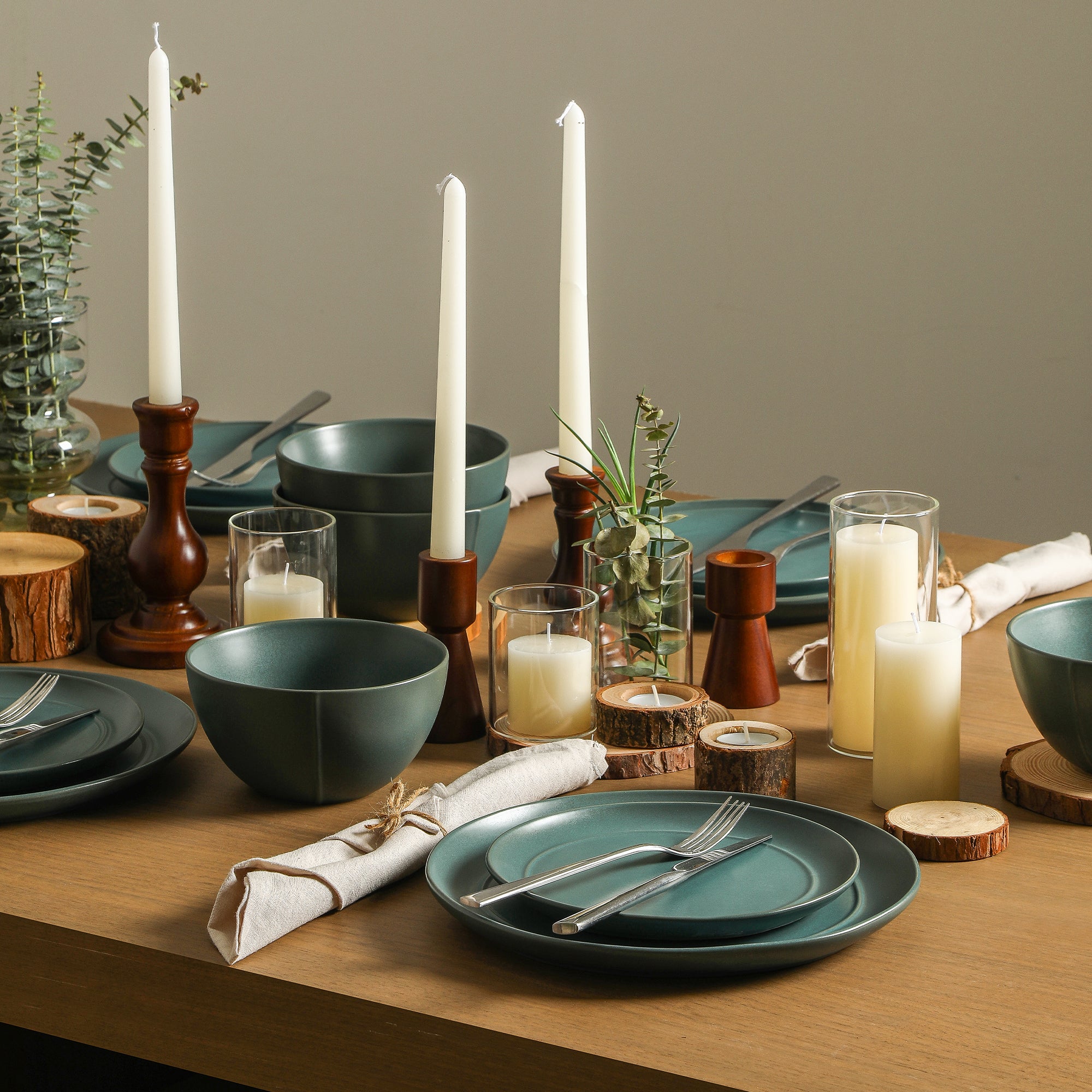 Infinity Stoneware Dinnerware Set - Green