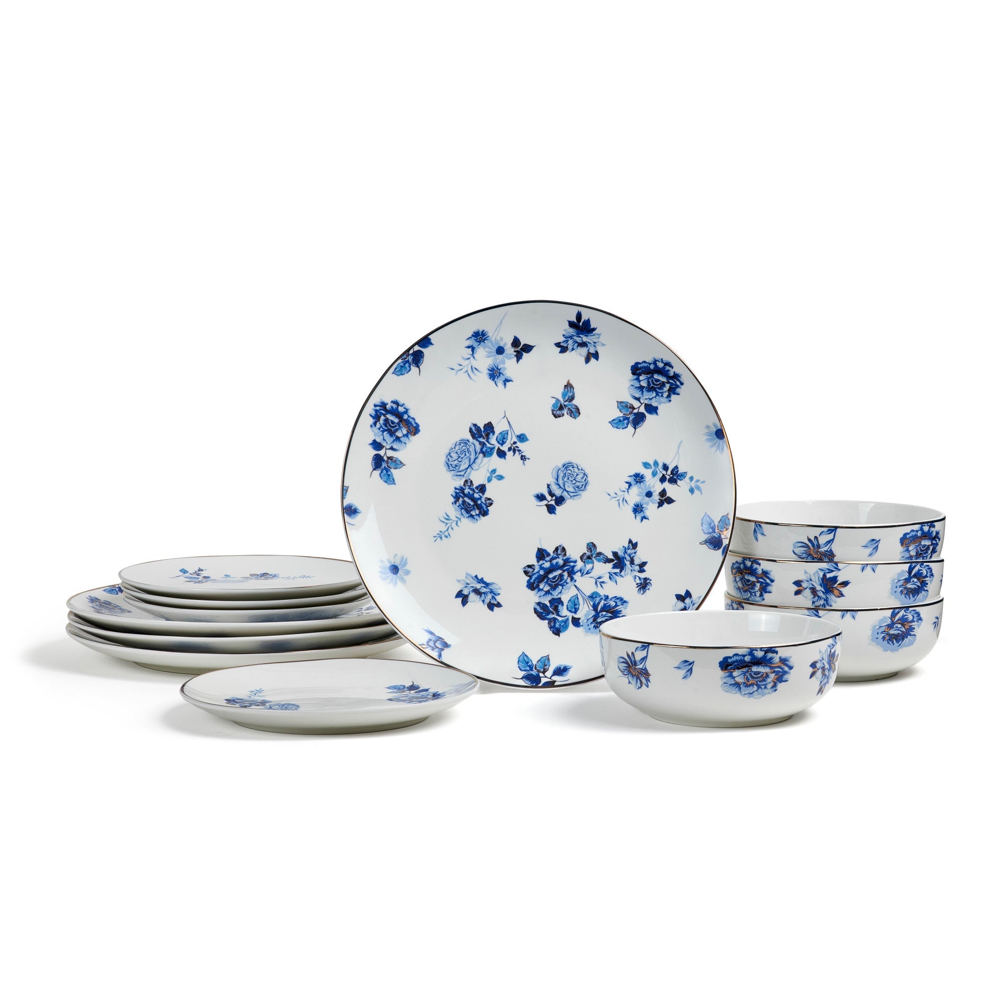 Viola Porcelain Dinnerware Set - Blue