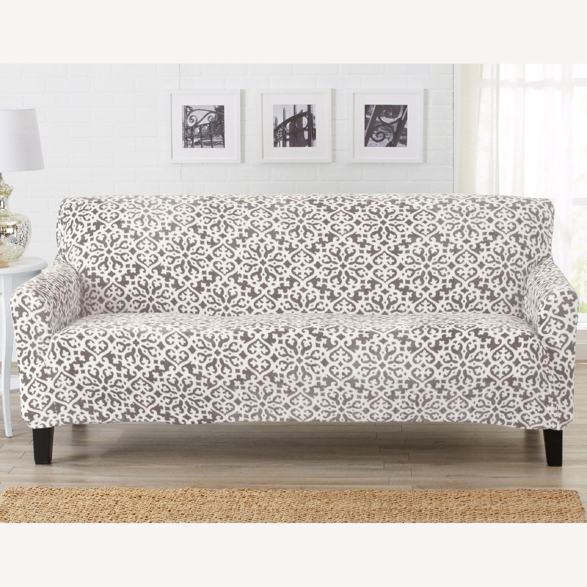 Velvet Stretch Slipcover - Gale Collection - Best Buy Furniture