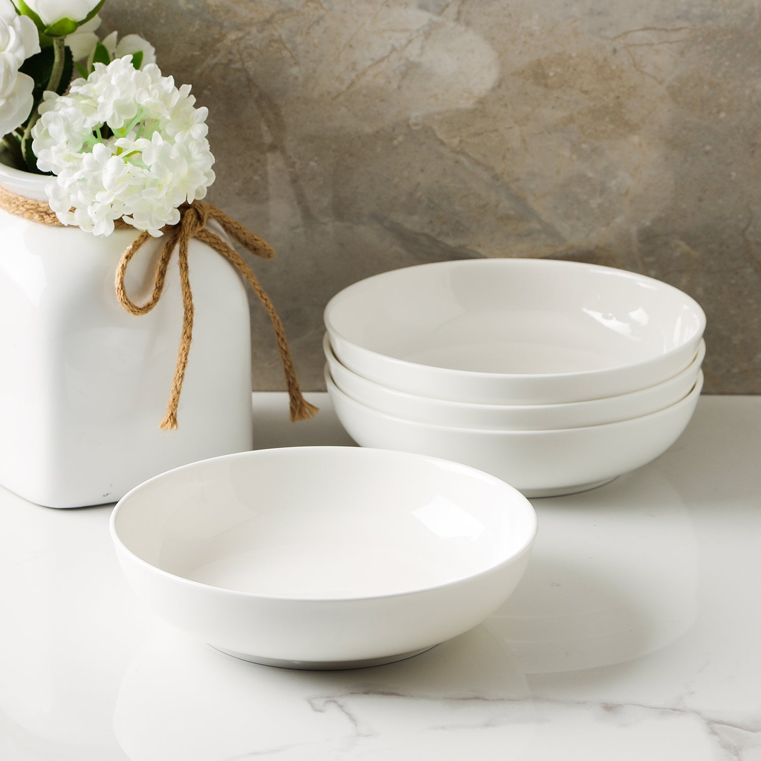 Gabrielle Bone China Dinnerware Set - White