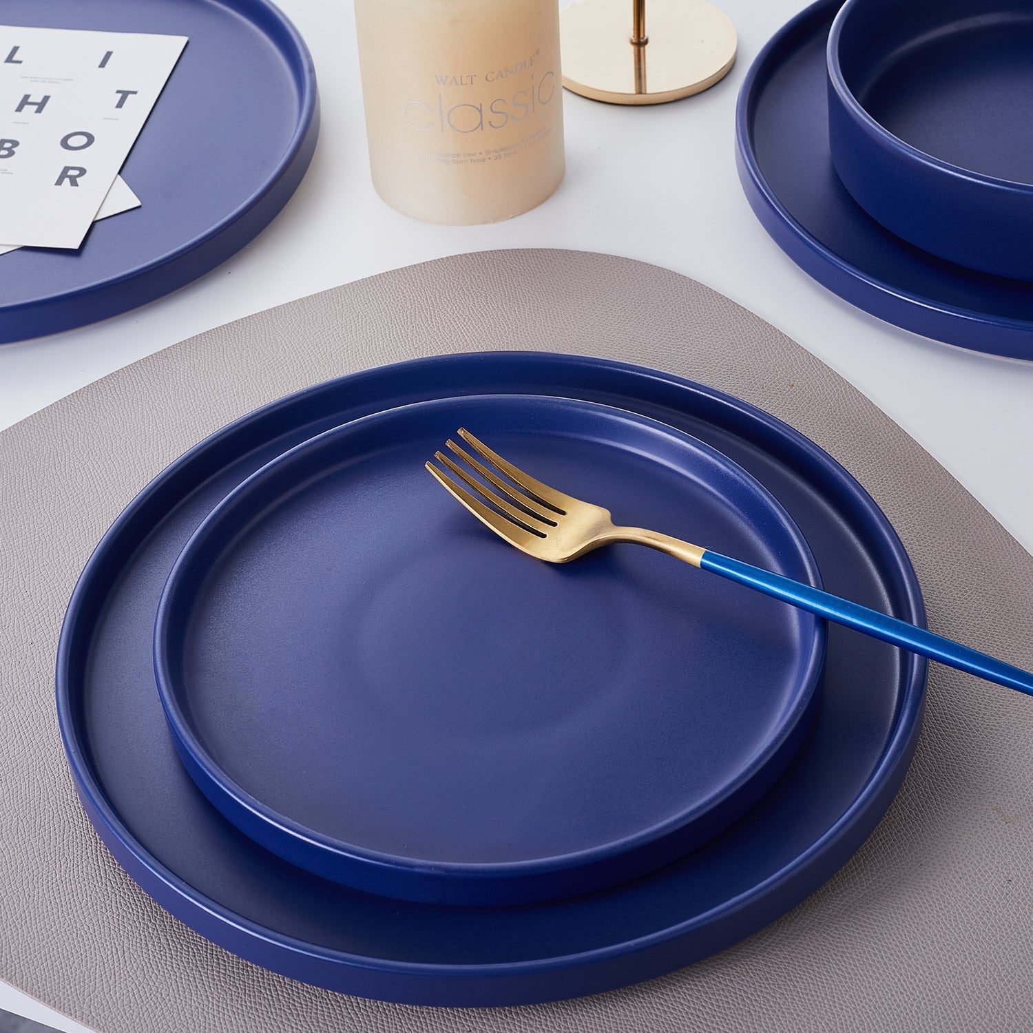 Cleo Stoneware Dinnerware Set - Blue