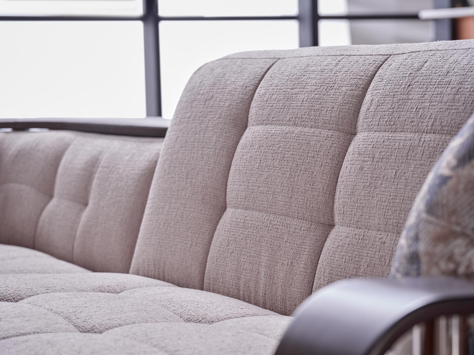 Nivus Beige Natural Sectional with fold-down sleeper beds.