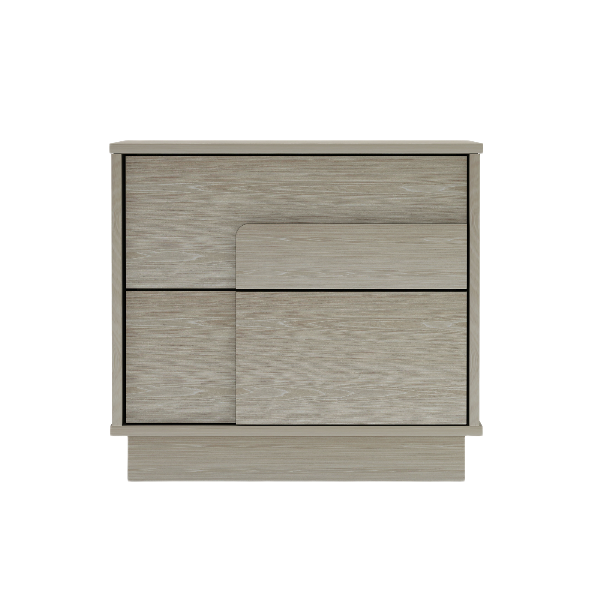Modern Horizon Nightstand with Easy Snap Assembly and 2 Full Extension Drawers
