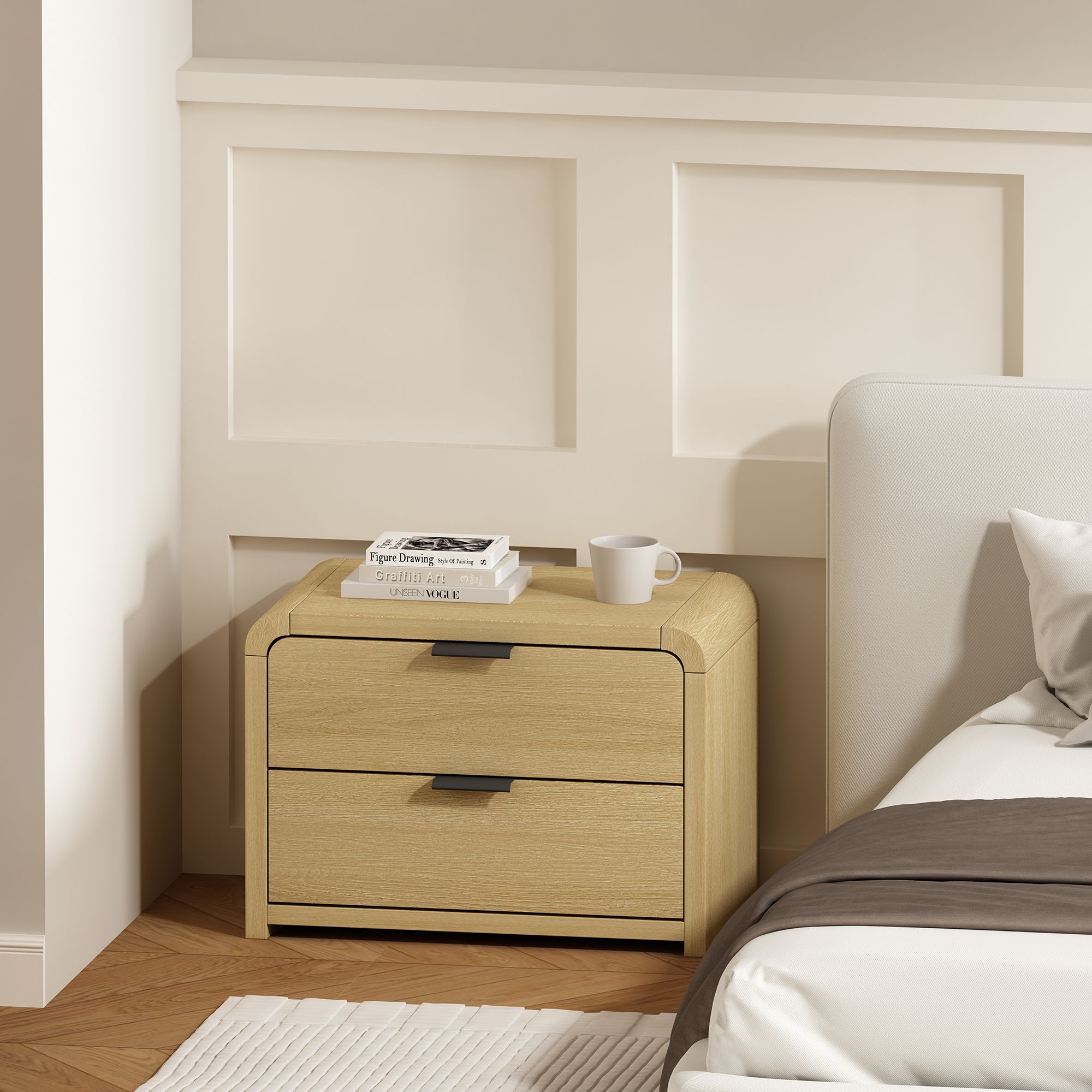 Grace Modern 28" Nightstand (2-Drawer)