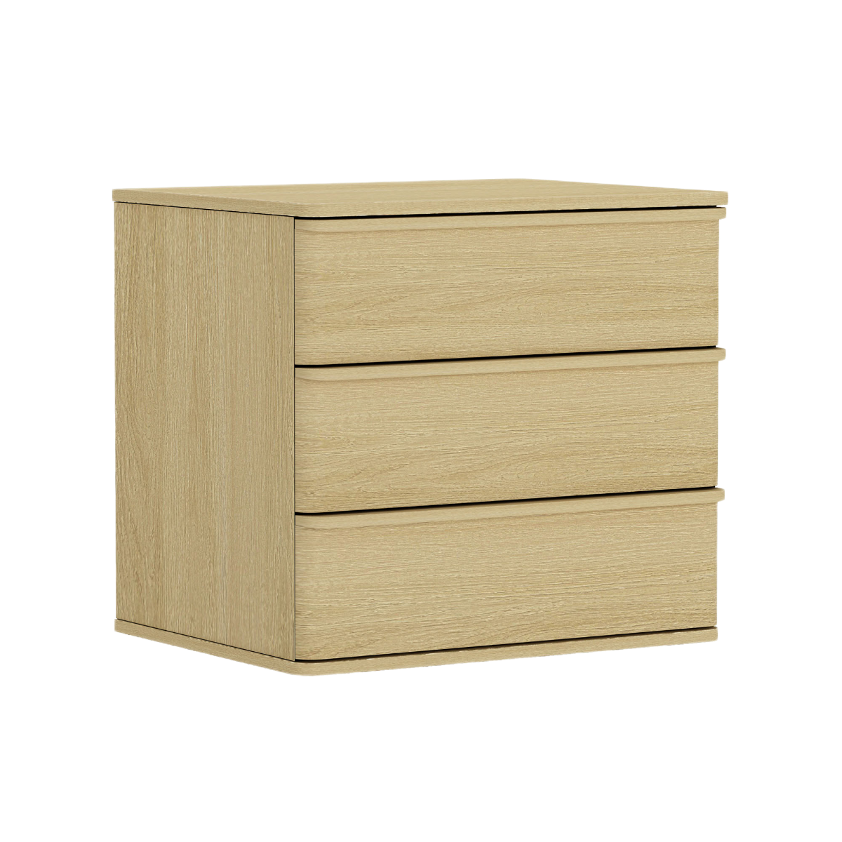 Molly Modern Nightstand with 3 Drawers in Natural Oak