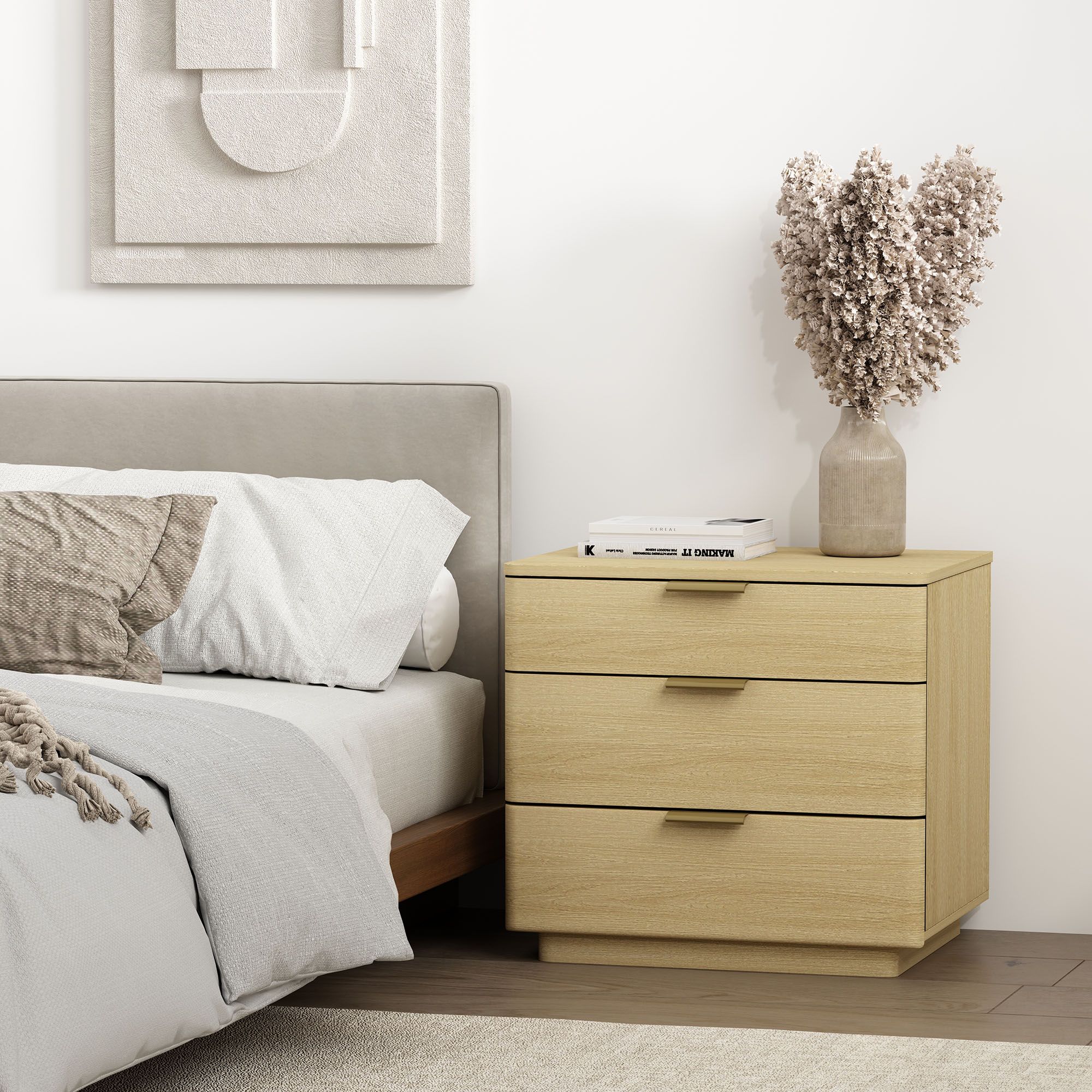 Payton Modern Nightstand with 3 Drawers