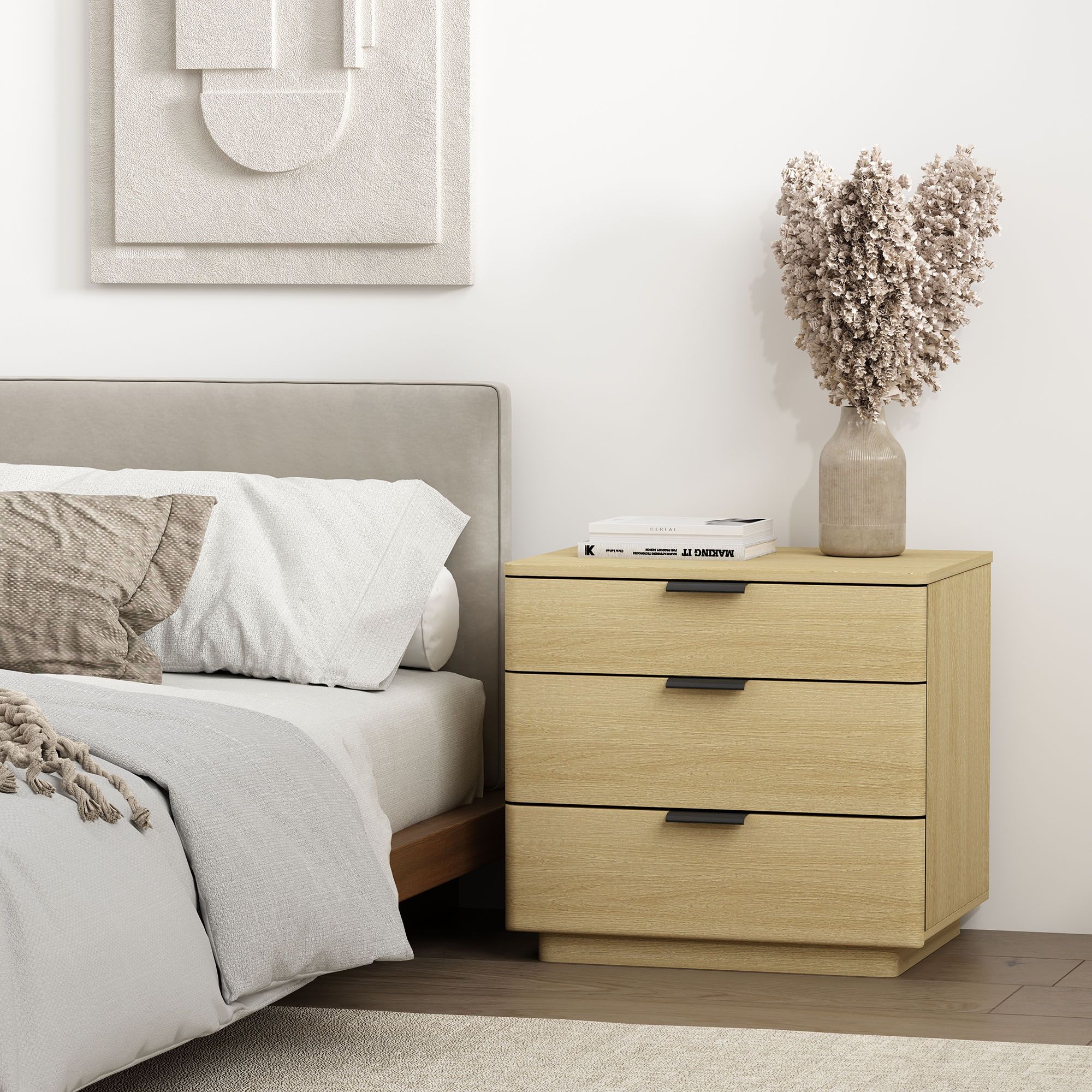 Payton Modern Nightstand with 3 Drawers