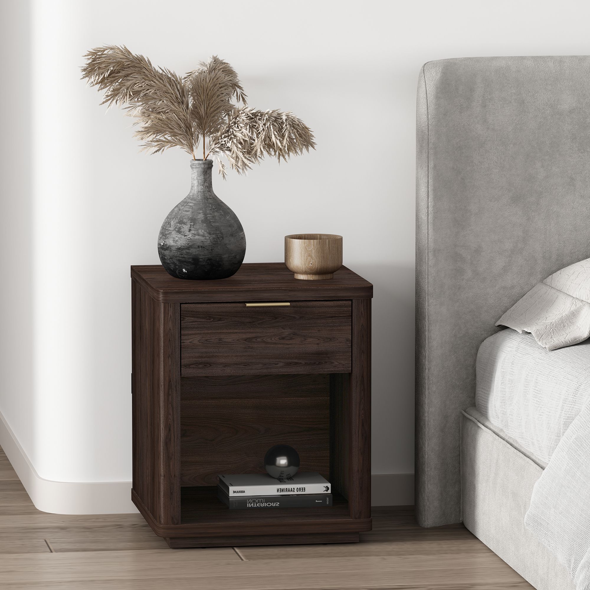 Evelyn Modern Nightstand with 1 Full Extension Drawer