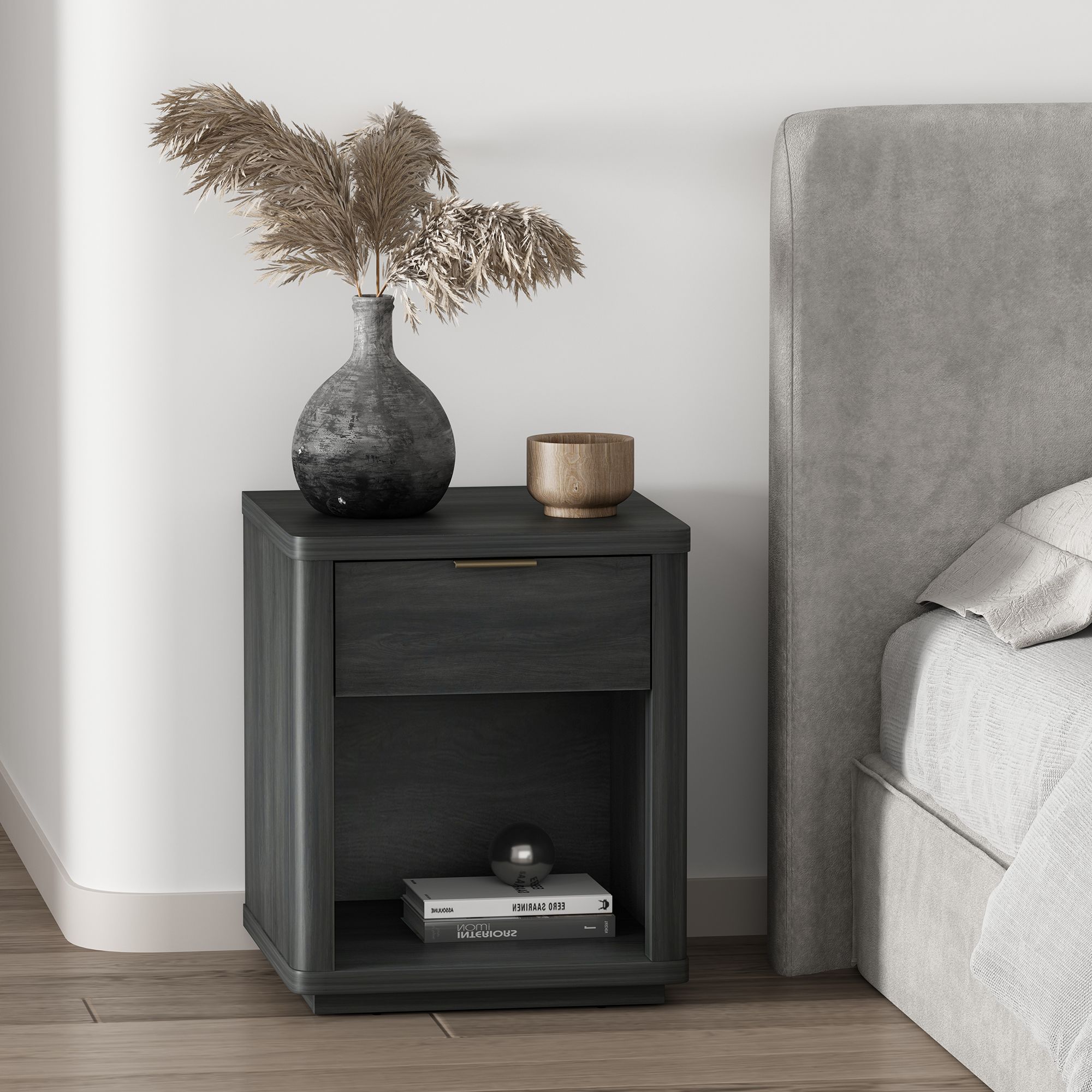 Evelyn Modern Nightstand with 1 Full Extension Drawer