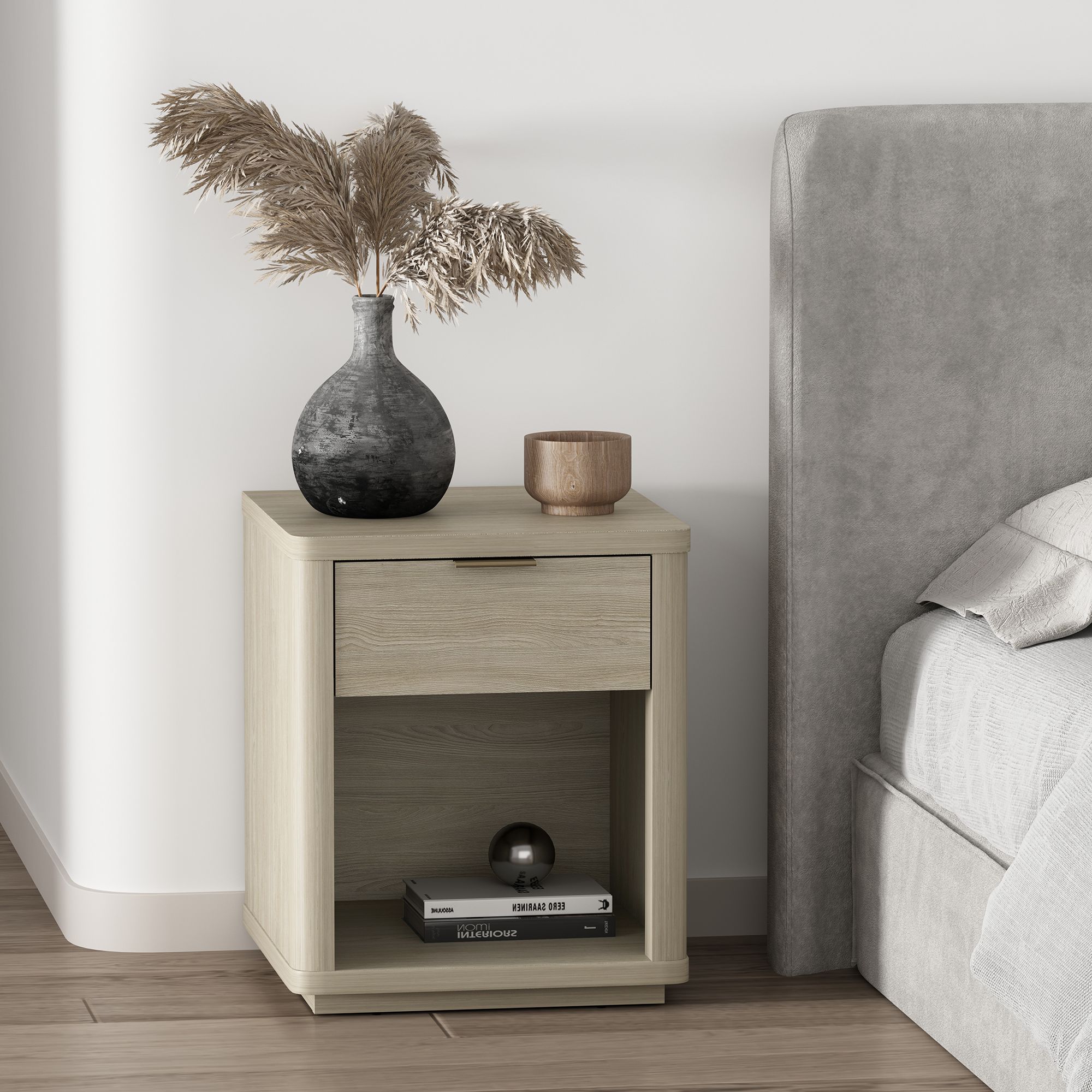 Evelyn Modern Nightstand with 1 Full Extension Drawer