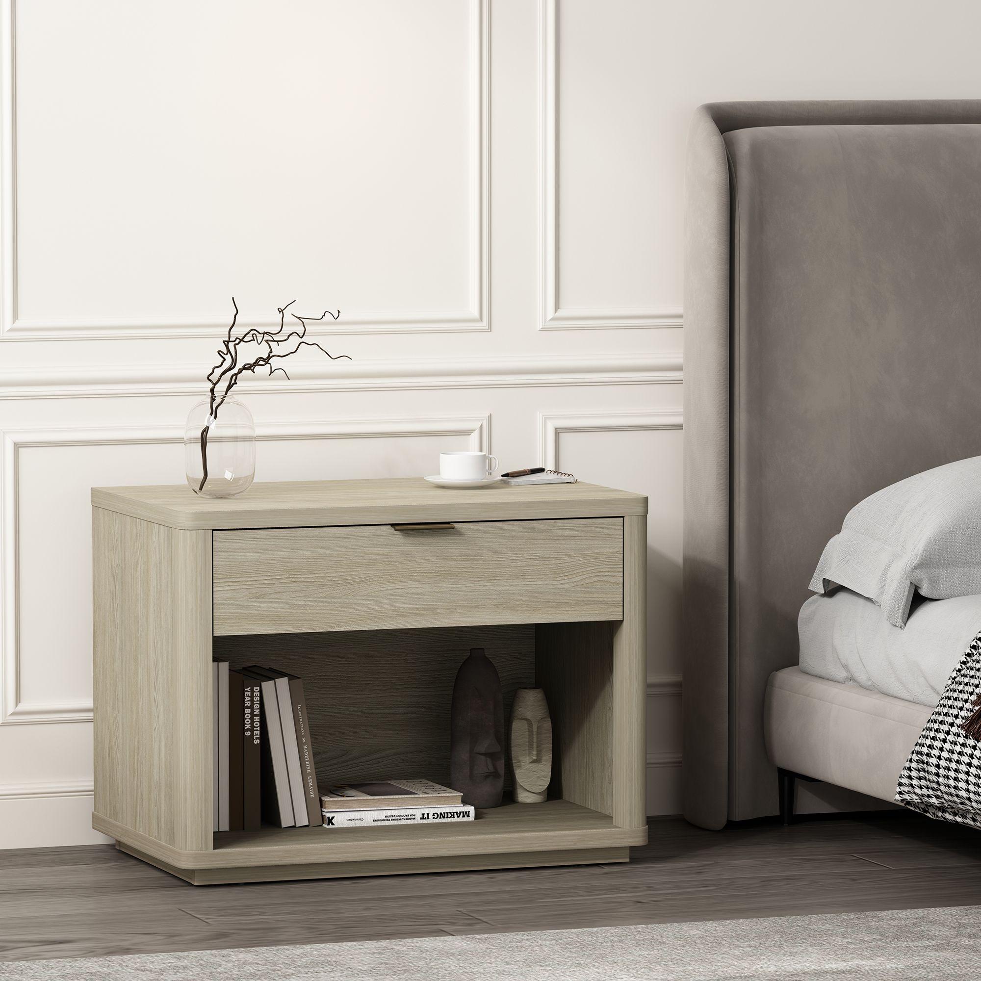 Evelyn Modern 32" Nightstand 2.0 with 1 Full Extension Drawer