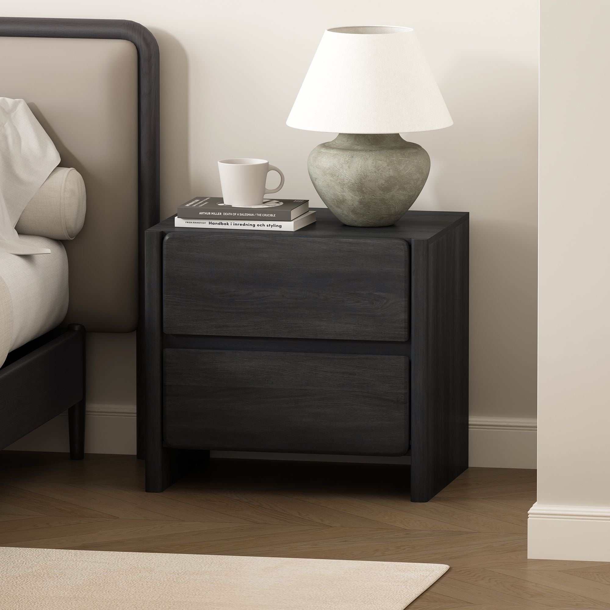 Linda Modern 24" Nightstand (2-Drawer)