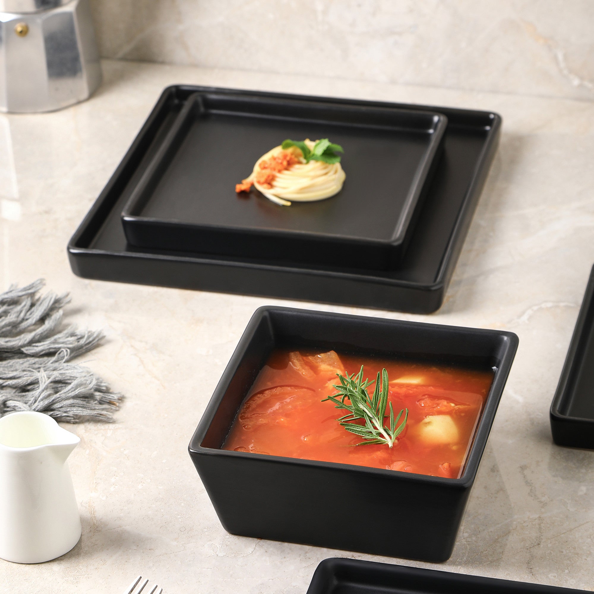 Grace Stoneware Bowl - Black Matte